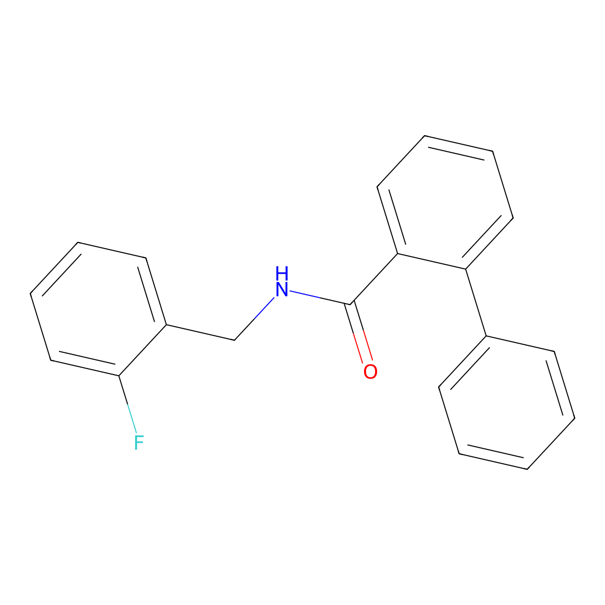 N-(2-fluorobenzyl)biphenyl-2-carboxamide molecular structure, CAS 330591-80-5