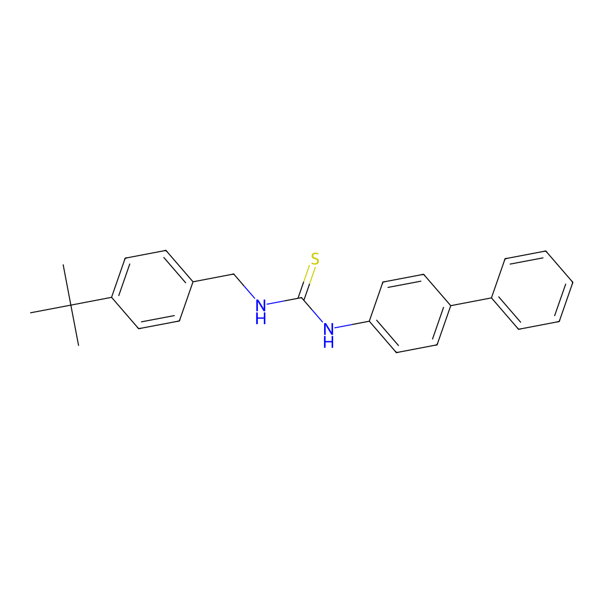 1-(Biphenyl-4-yl)-3-(4-tert-butylbenzyl)thiourea molecular structure, CAS 330591-83-8