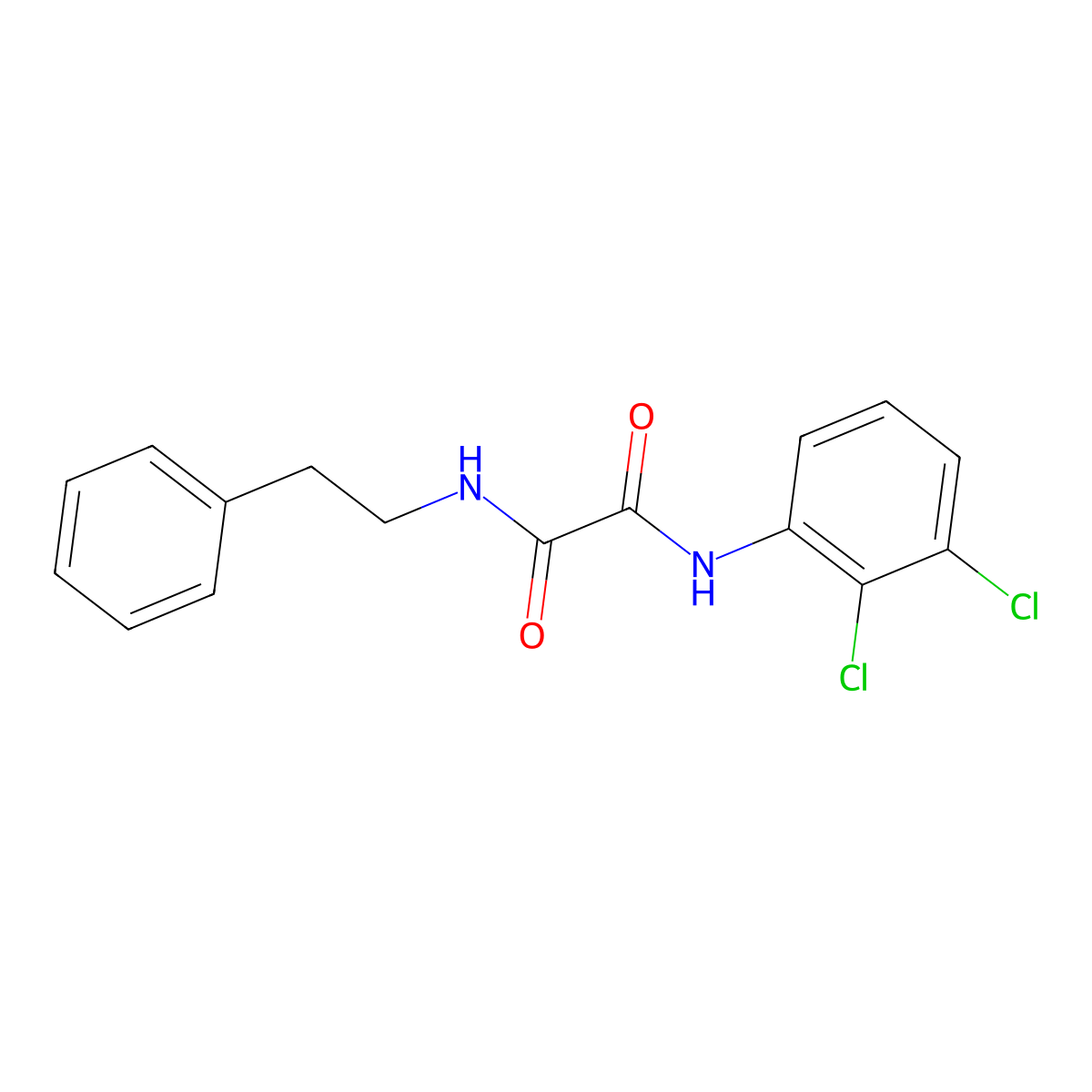 N-(2,3-dichlorophenyl)-N'-(2-phenylethyl)ethanediamide molecular structure, CAS 330592-03-5