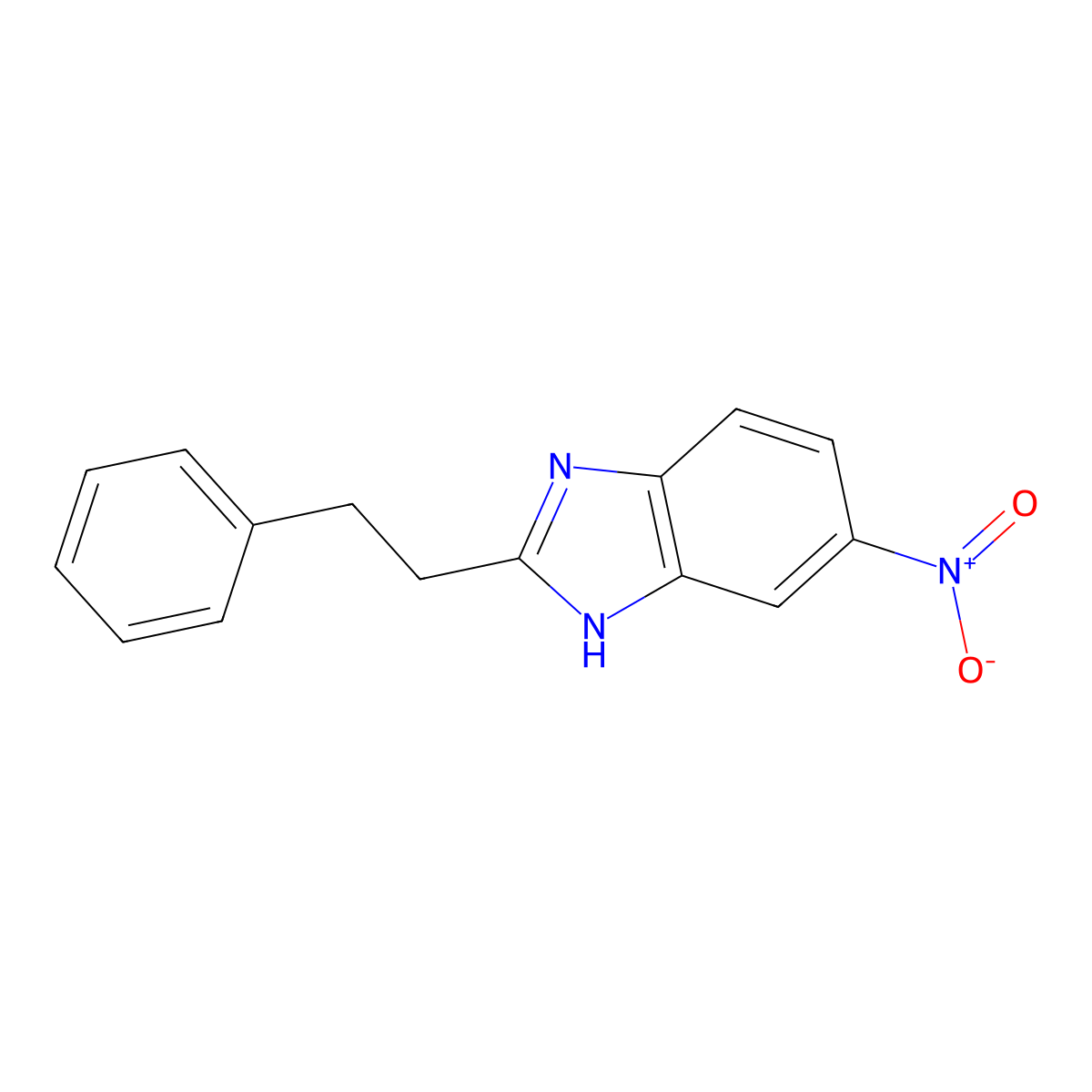 6-nitro-2-(2-phenylethyl)-1H-benzimidazole molecular structure, CAS 330592-97-7