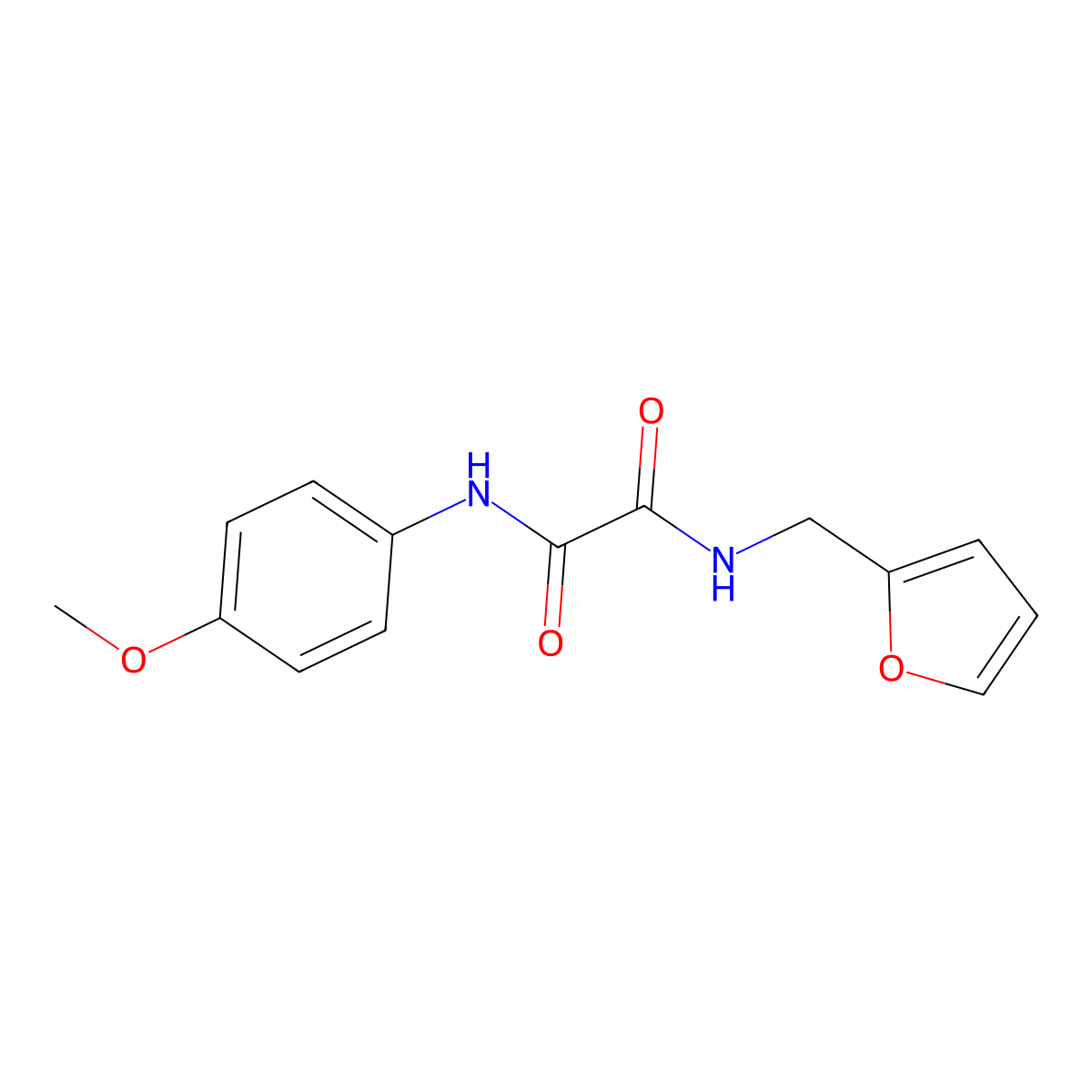N-(furan-2-ylmethyl)-N'-(4-methoxyphenyl)oxamide molecular structure, CAS 330593-11-8