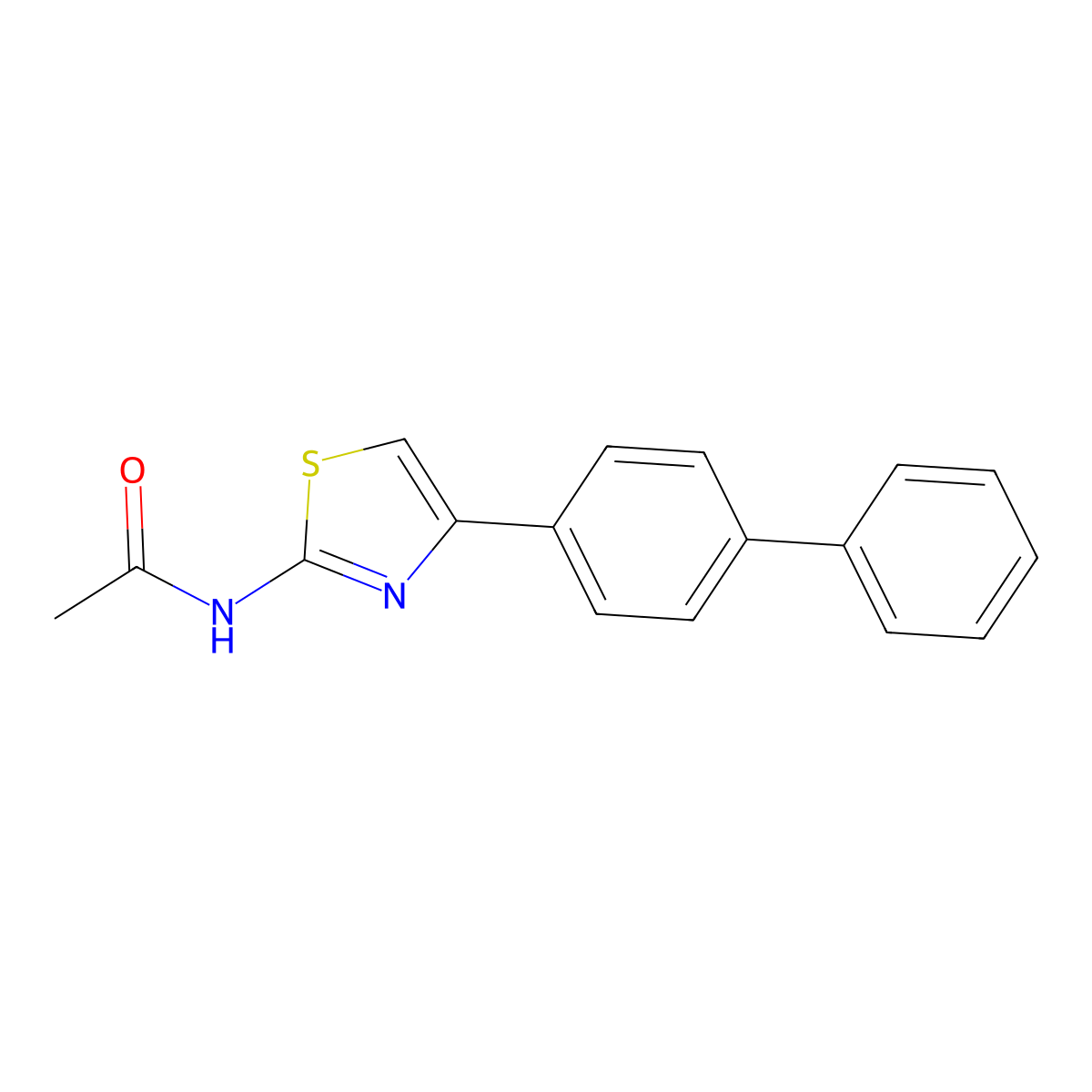 N-(4-Biphenyl-4-yl-thiazol-2-yl)-acetamide molecular structure, CAS 330593-37-8