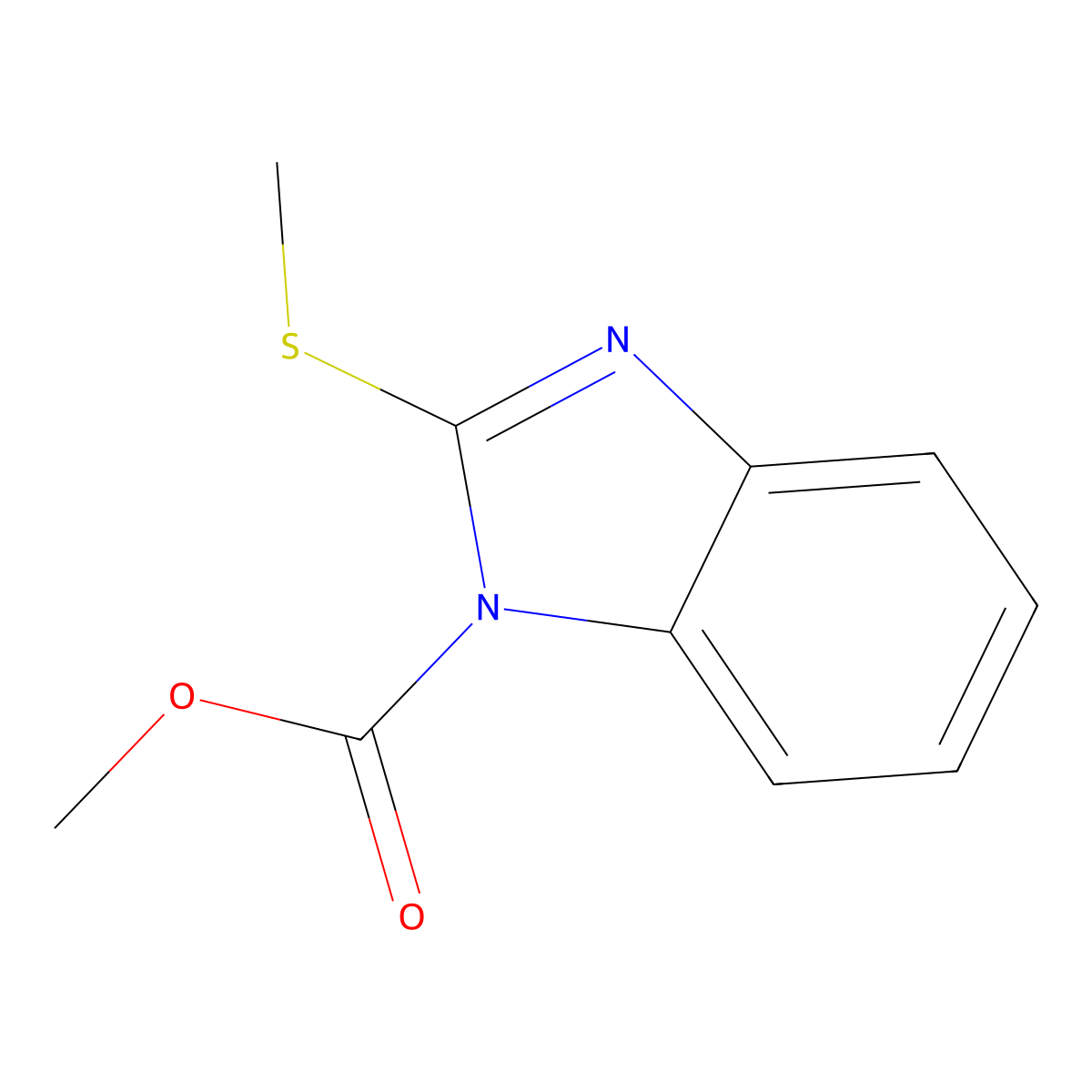 Methyl 2-(methylsulfanyl)-1H-benzimidazole-1-carboxylate molecular structure, CAS 330593-52-7