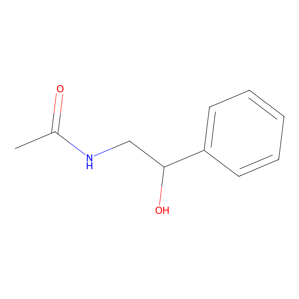 N-(2-hydroxy-2-phenylethyl)acetamide molecular structure, CAS 3306-05-6