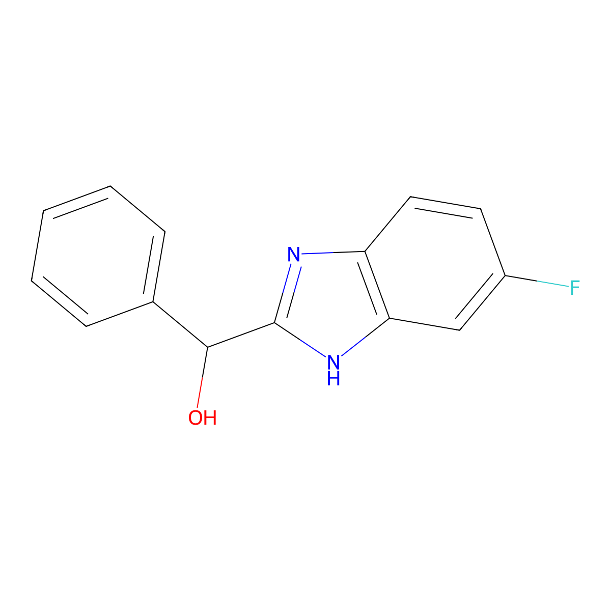 (5-fluoro-1H-1,3-benzodiazol-2-yl)(phenyl)methanol molecular structure, CAS 33060-92-3