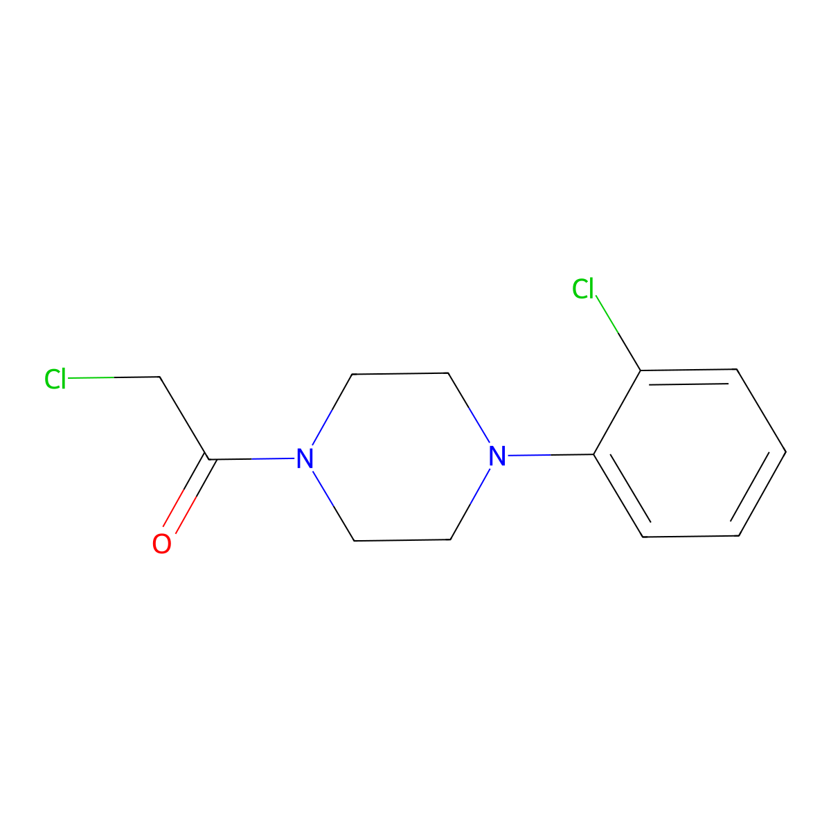 1-(Chloroacetyl)-4-(2-chlorophenyl)piperazine molecular structure, CAS 330601-49-5