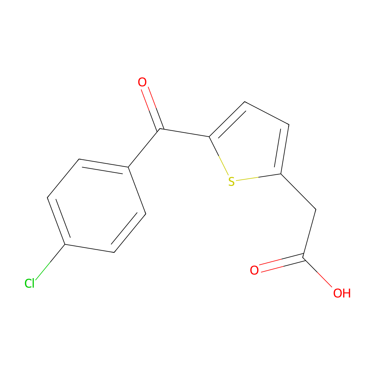 2-[5-(4-Chlorobenzoyl)-2-thienyl]acetic acid molecular structure, CAS 33061-80-2