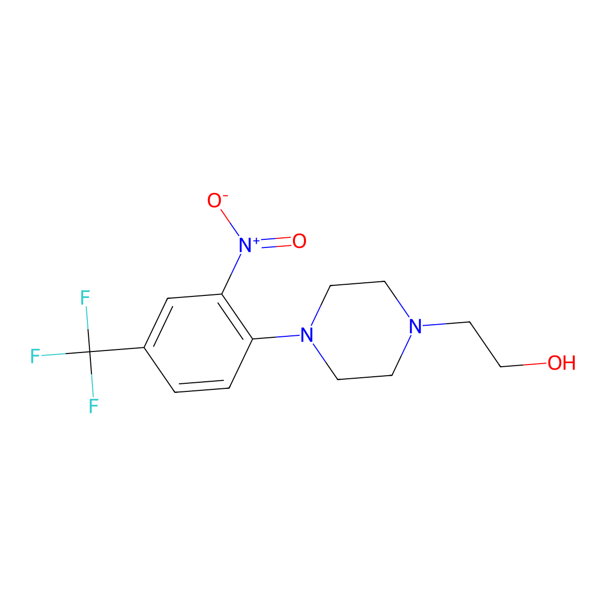 2-[4-[2-Nitro-4-(trifluoromethyl)phenyl]piperazino]-1-ethanol molecular structure, CAS 330633-81-3