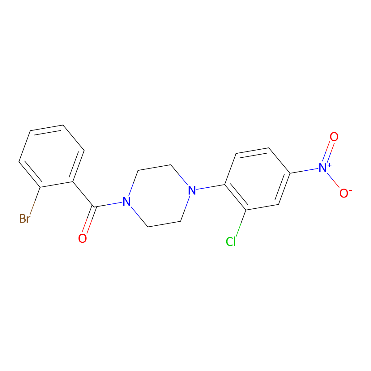 (2-Bromophenyl)-[4-(2-chloro-4-nitrophenyl)piperazin-1-yl]methanone molecular structure, CAS 330633-82-4