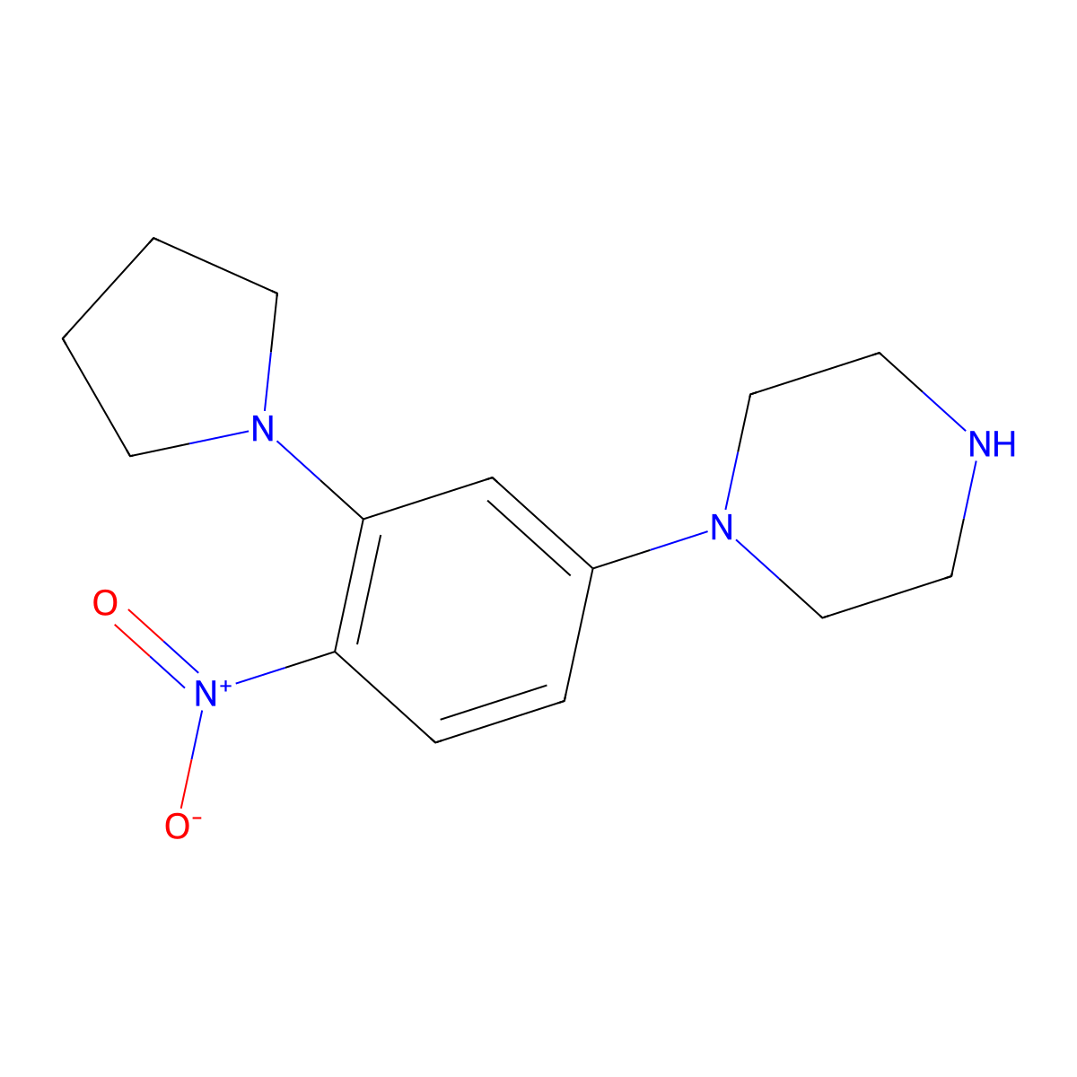 1-(4-Nitro-3-pyrrolidin-1-ylphenyl)piperazine molecular structure, CAS 330633-83-5