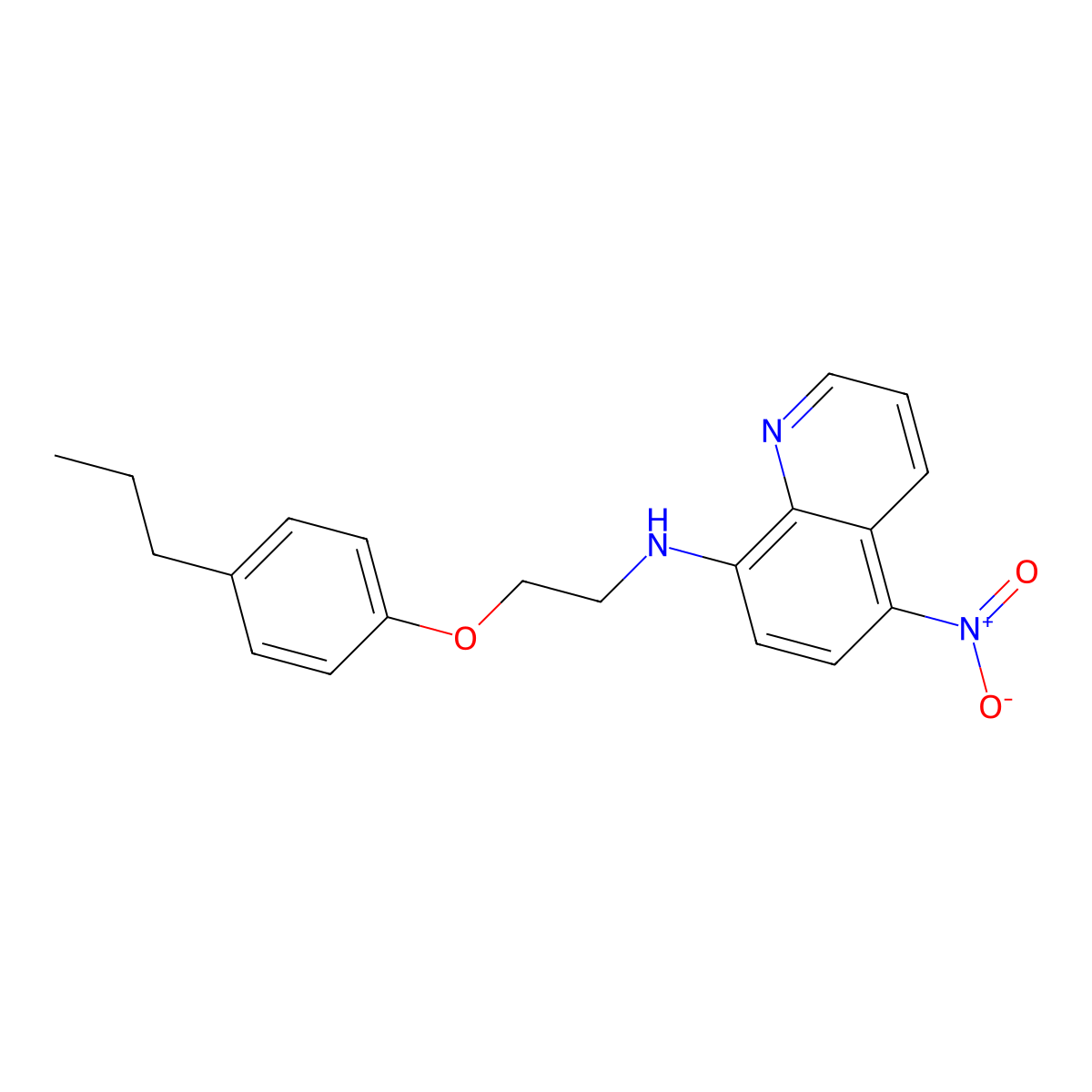 5-nitro-N-[2-(4-propylphenoxy)ethyl]quinolin-8-amine molecular structure, CAS 330633-89-1