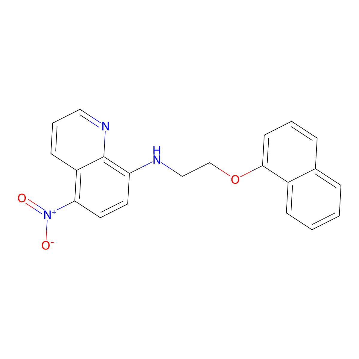N-(2-naphthalen-1-yloxyethyl)-5-nitroquinolin-8-amine molecular structure, CAS 330633-93-7