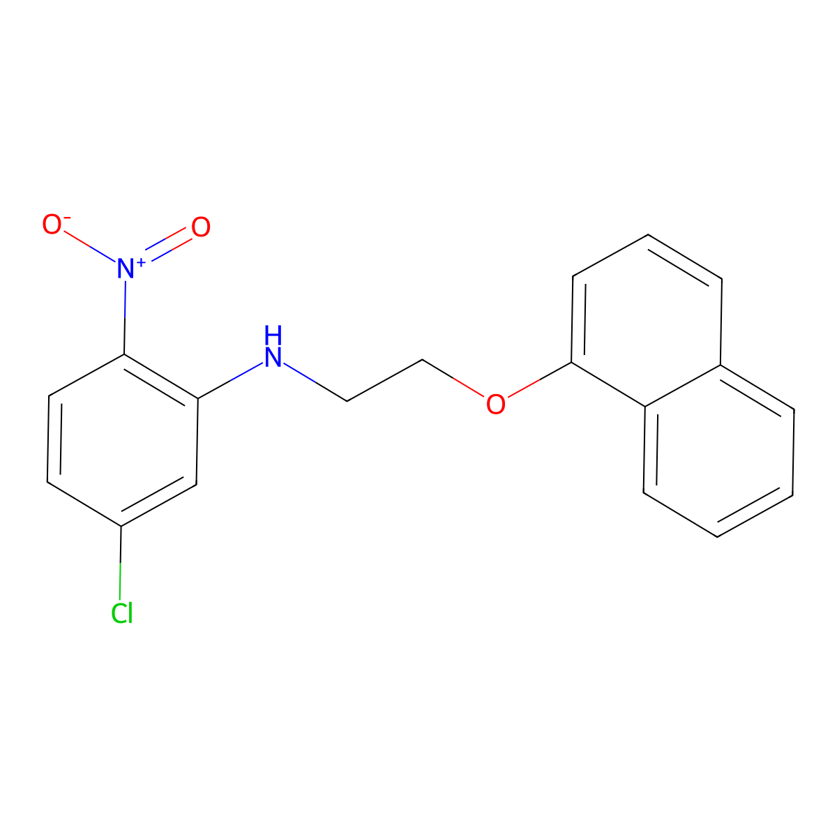 5-chloro-N-[2-(naphthalen-1-yloxy)ethyl]-2-nitroaniline molecular structure, CAS 330633-94-8