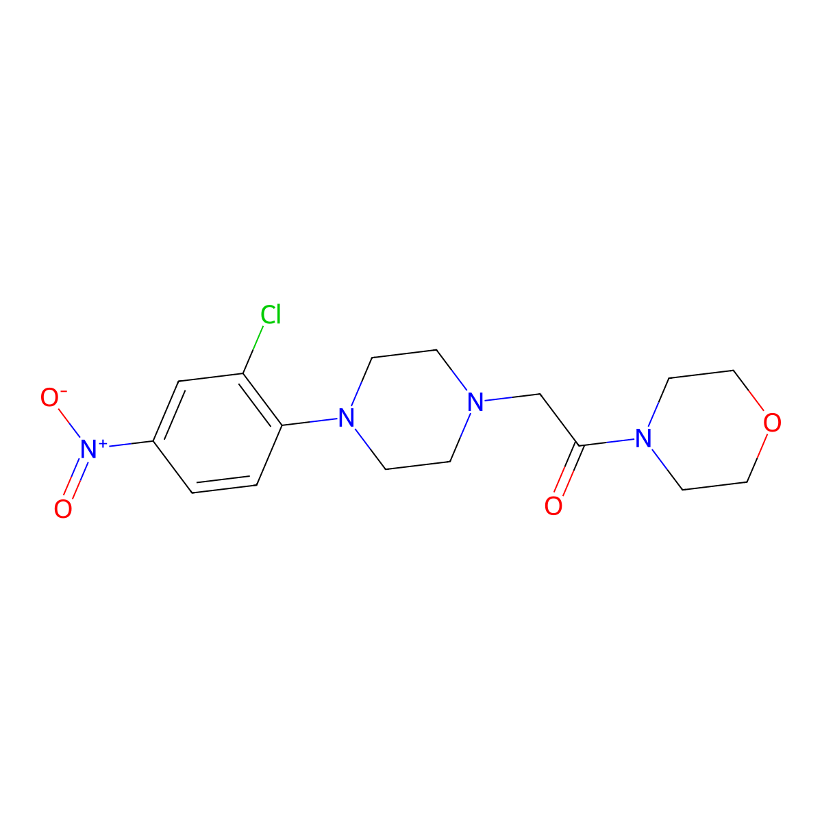 2-[4-(2-Chloro-4-nitrophenyl)piperazin-1-yl]-1-morpholin-4-ylethanone molecular structure, CAS 330634-02-1