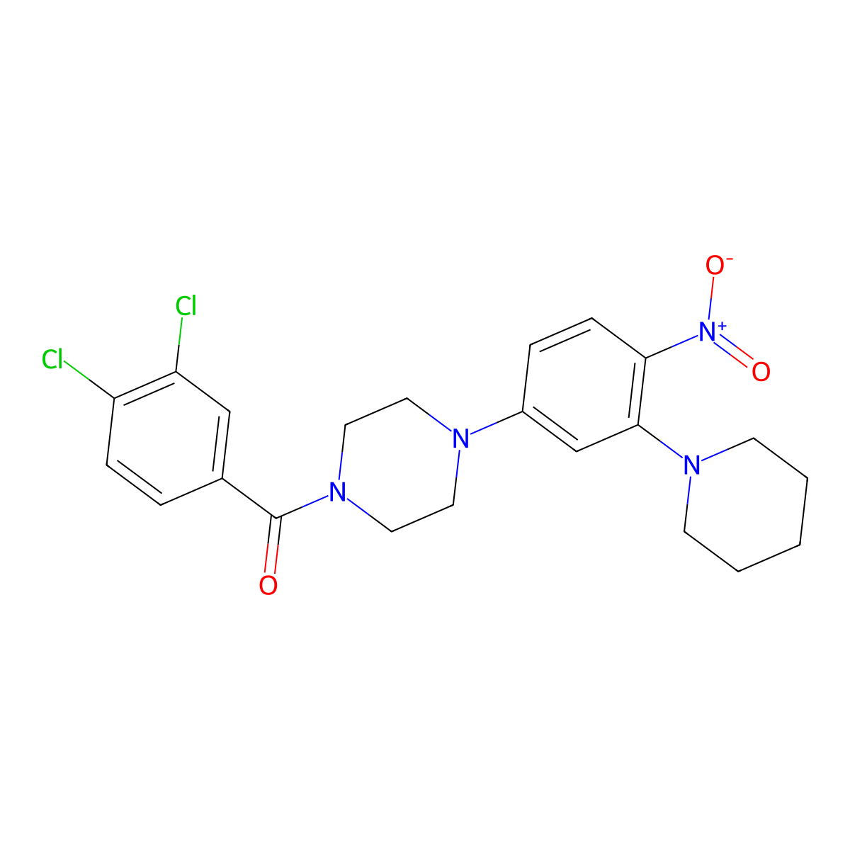 (3,4-Dichlorophenyl)-[4-(4-nitro-3-piperidin-1-ylphenyl)piperazin-1-yl]methanone molecular structure, CAS 330634-10-1