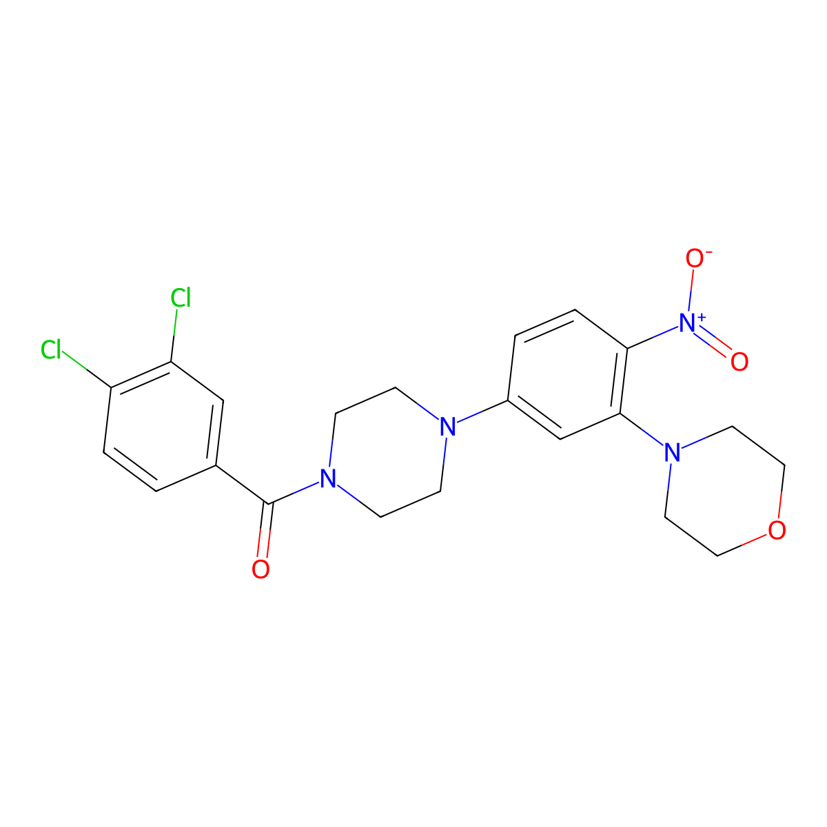 (3,4-Dichlorophenyl)-[4-(3-morpholin-4-yl-4-nitrophenyl)piperazin-1-yl]methanone molecular structure, CAS 330634-11-2