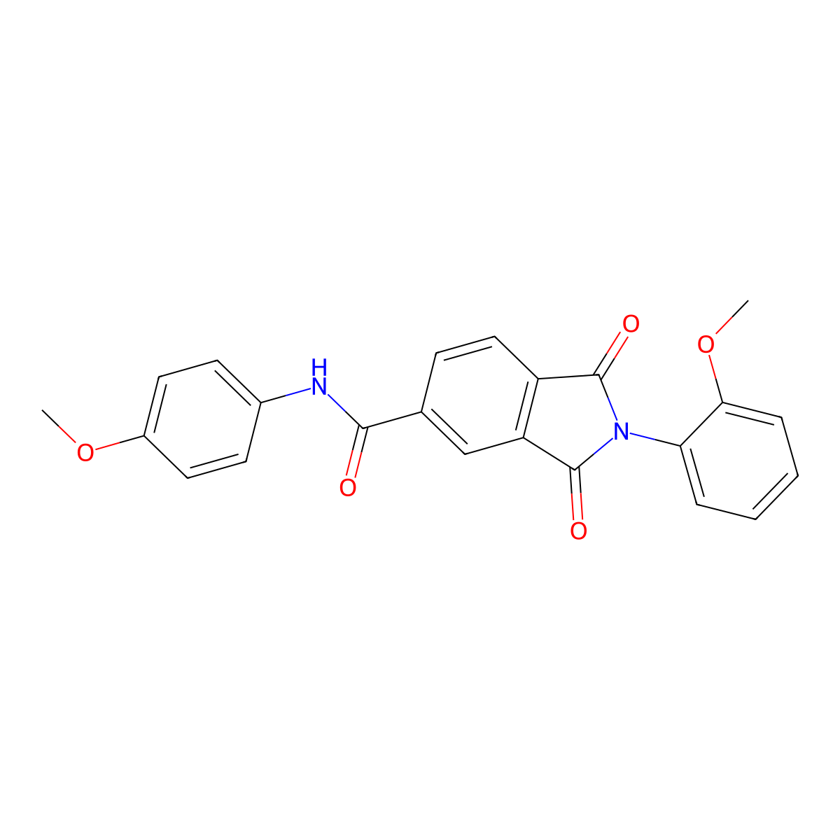 2-(2-methoxyphenyl)-N-(4-methoxyphenyl)-1,3-dioxoisoindole-5-carboxamide molecular structure, CAS 330634-65-6