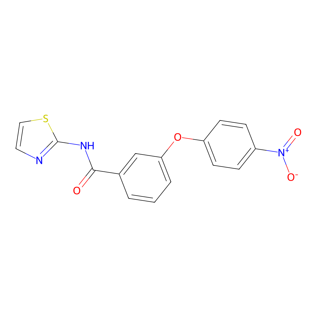 3-(4-nitrophenoxy)-N-(1,3-thiazol-2-yl)benzamide molecular structure, CAS 330634-84-9