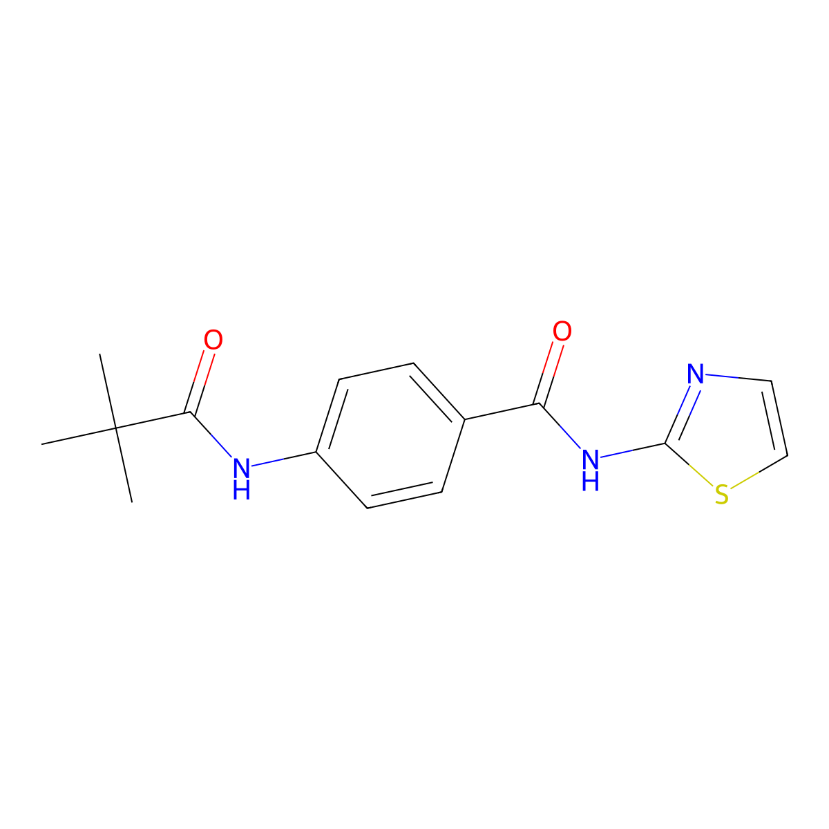 4-[(2,2-dimethylpropanoyl)amino]-N-(1,3-thiazol-2-yl)benzamide molecular structure, CAS 330634-85-0
