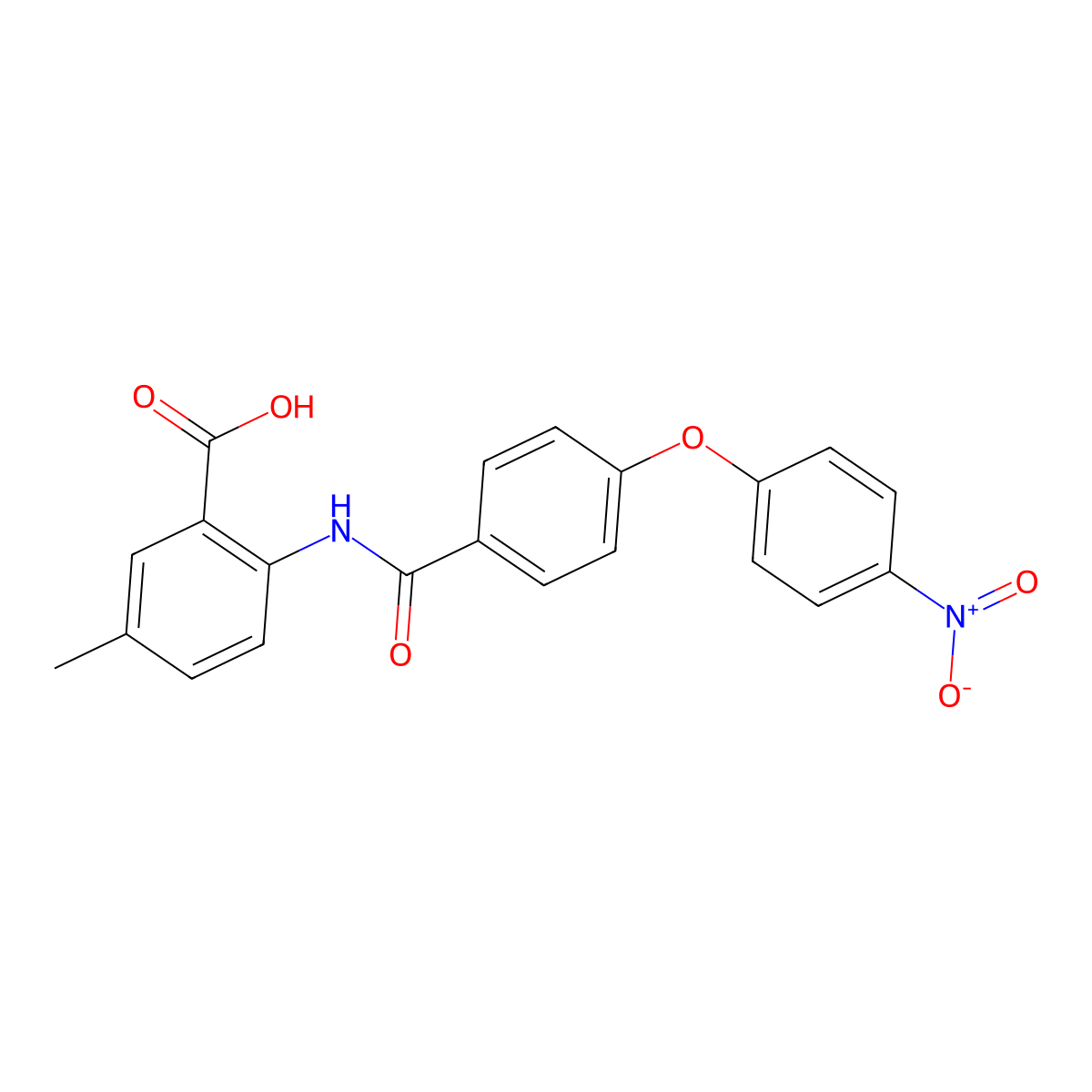 5-Methyl-2-({[4-(4-nitrophenoxy)phenyl]carbonyl}amino)benzoic acid molecular structure, CAS 330634-90-7