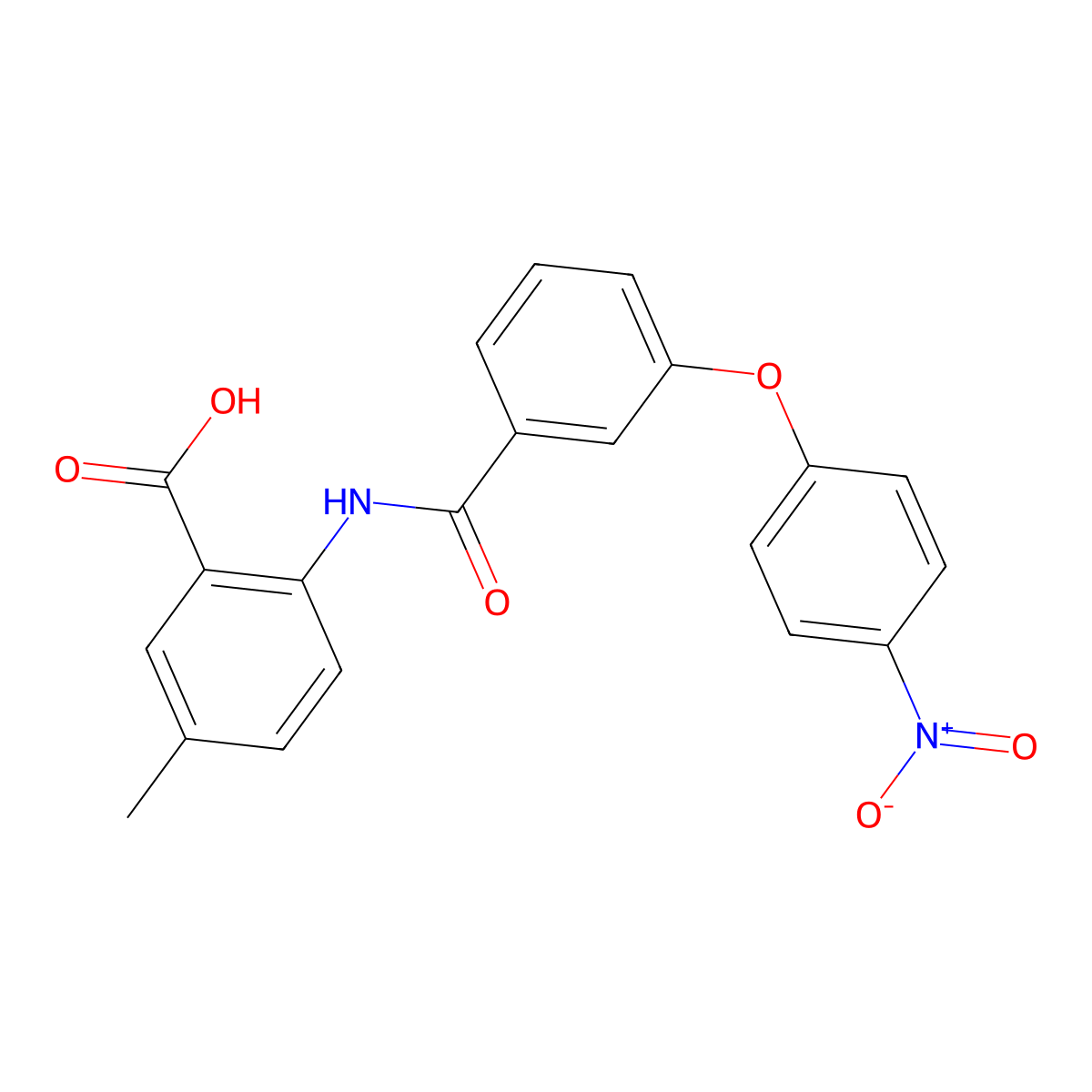5-Methyl-2-({[3-(4-nitrophenoxy)phenyl]carbonyl}amino)benzoic acid molecular structure, CAS 330634-94-1