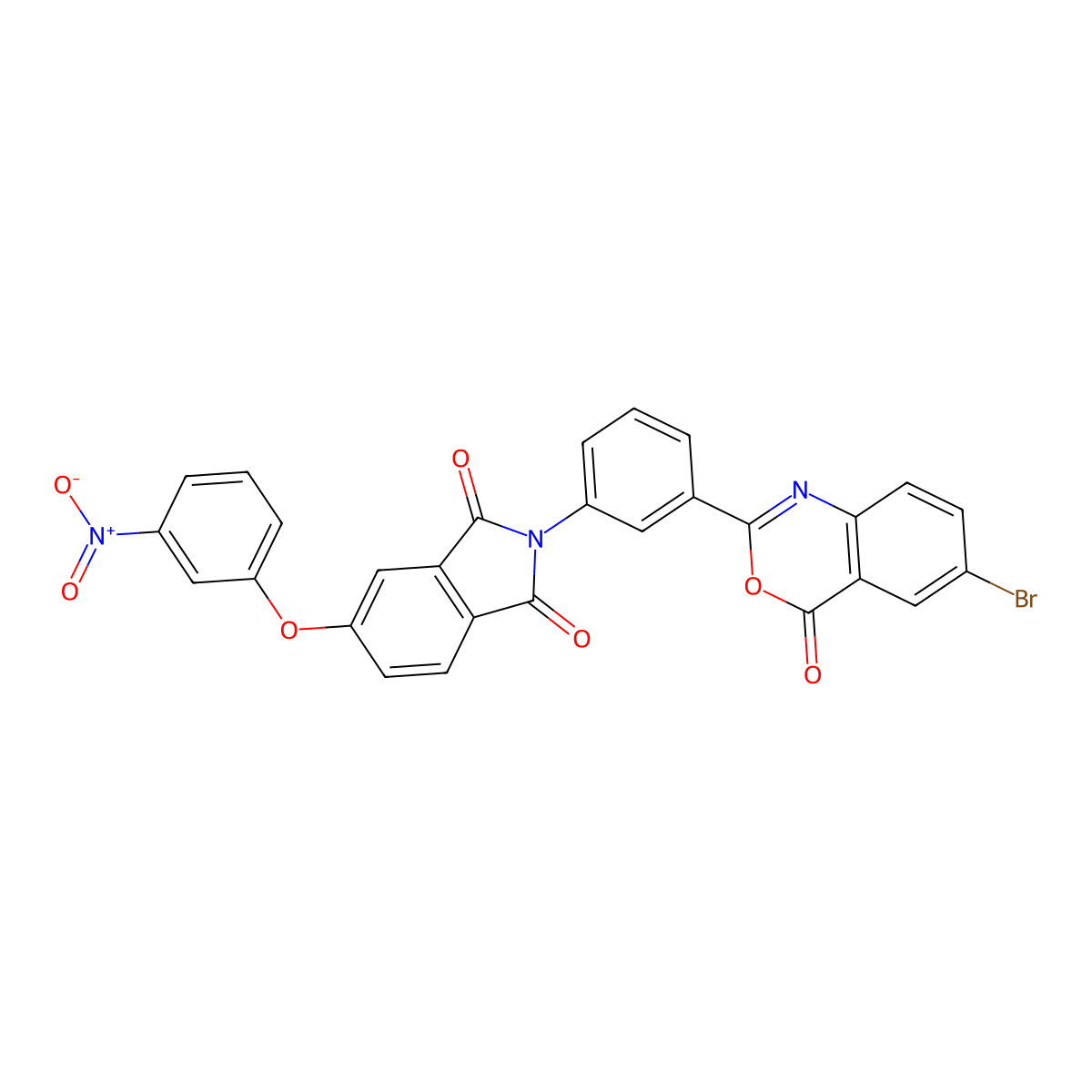 2-[3-(6-Bromo-4-oxo-3,1-benzoxazin-2-yl)phenyl]-5-(3-nitrophenoxy)isoindole-1,3-dione molecular structure, CAS 330634-99-6