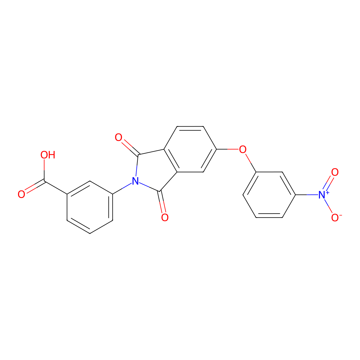 3-[5-(3-nitrophenoxy)-1,3-dioxo-1,3-dihydro-2H-isoindol-2-yl]benzoic acid molecular structure, CAS 330635-09-1