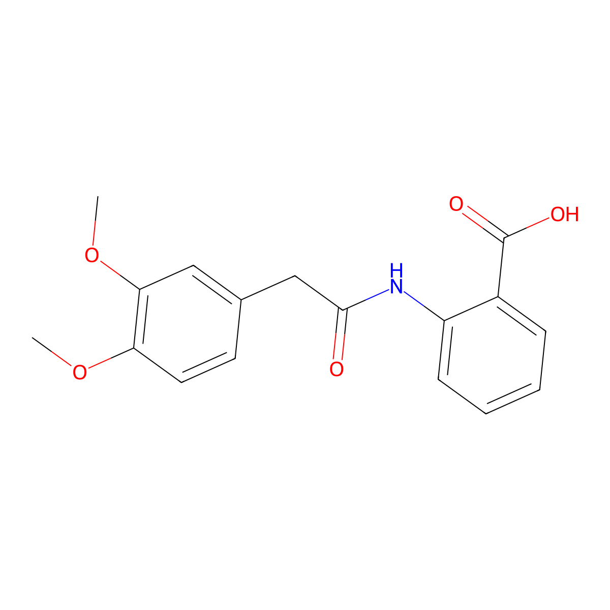 2-{[(3,4-Dimethoxyphenyl)acetyl]amino}benzoic acid molecular structure, CAS 330635-41-1