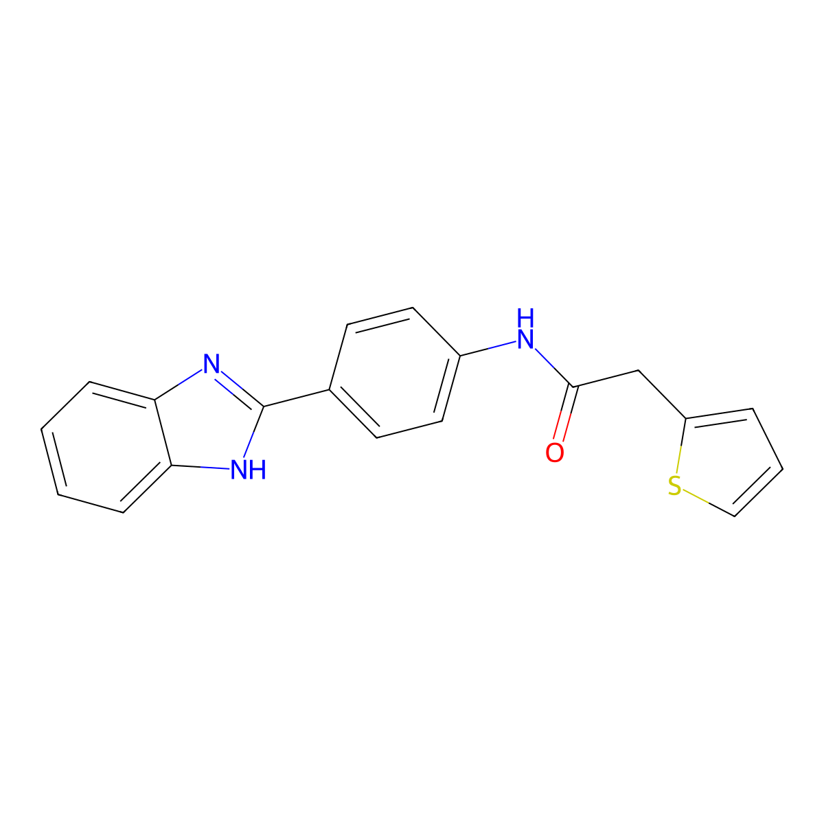 N-[4-(1H-benzimidazol-2-yl)phenyl]-2-thiophen-2-ylacetamide molecular structure, CAS 330635-62-6