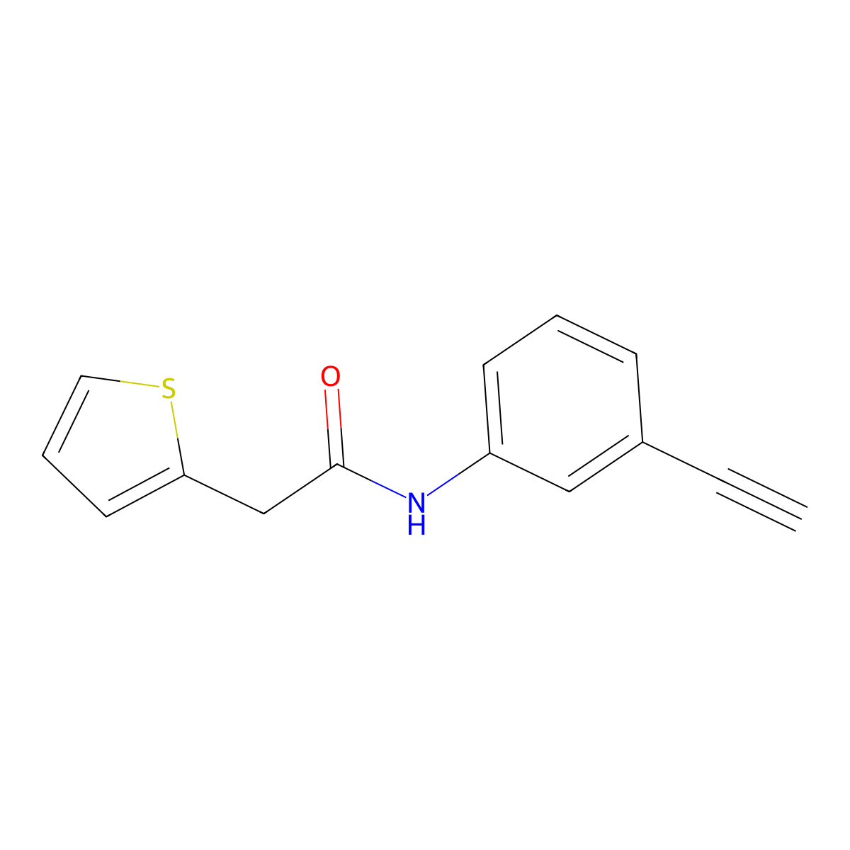 N-(3-ethynylphenyl)-2-thiophen-2-ylacetamide molecular structure, CAS 330635-64-8
