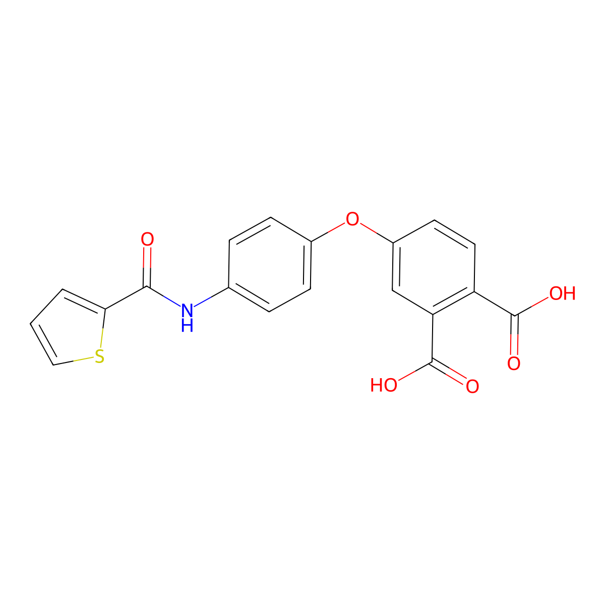 4-[4-(Thiophene-2-carbonylamino)phenoxy]phthalic acid molecular structure, CAS 330635-68-2