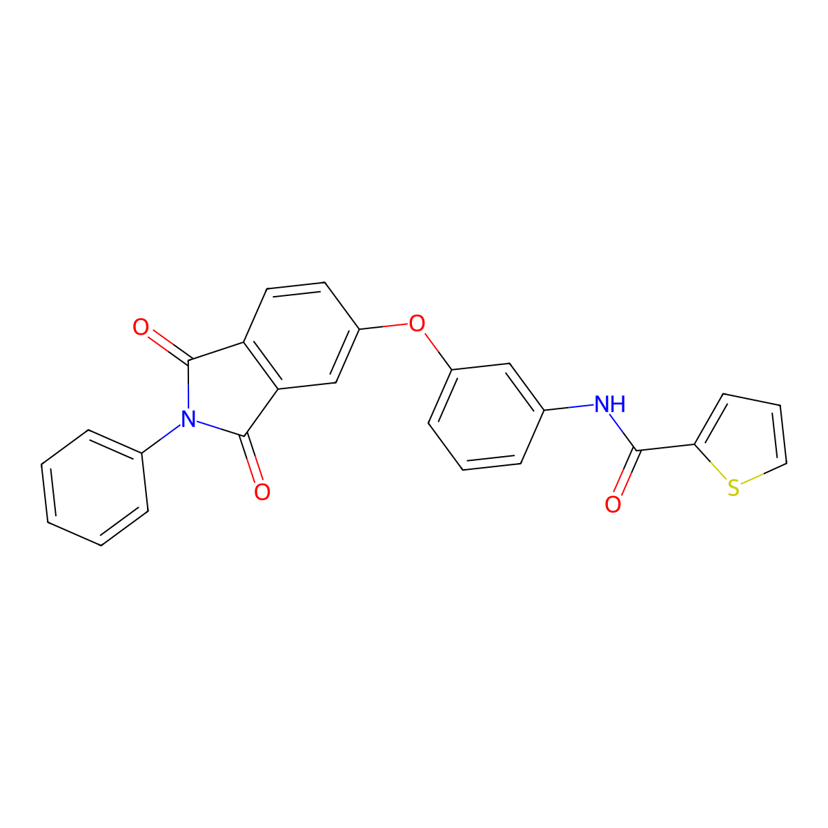 N-[3-(1,3-dioxo-2-phenylisoindol-5-yl)oxyphenyl]thiophene-2-carboxamide molecular structure, CAS 330635-82-0
