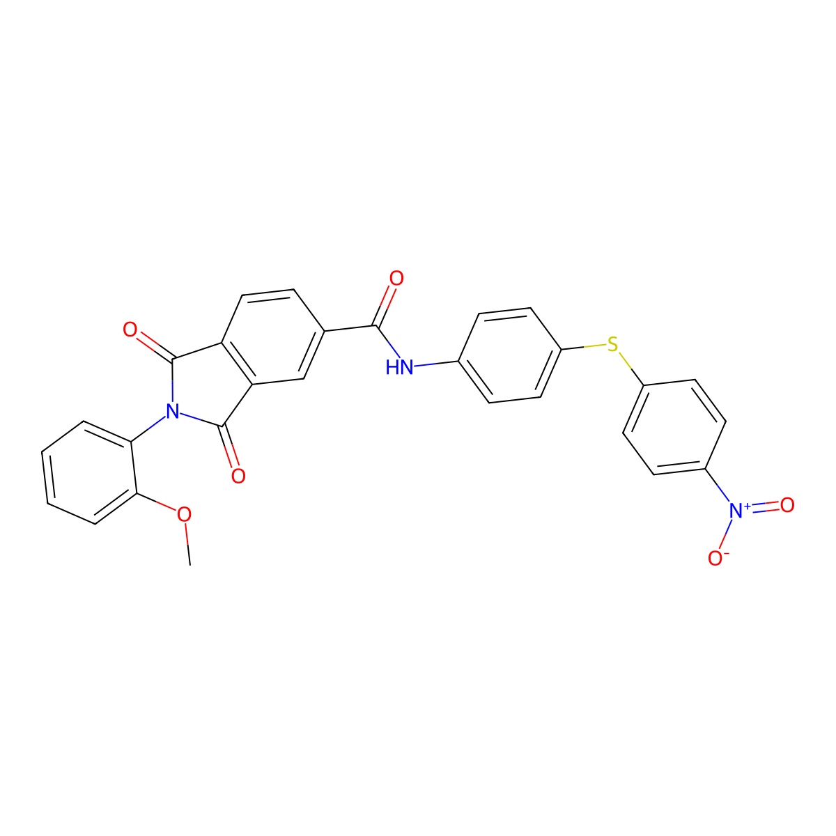 2-(2-methoxyphenyl)-N-[4-(4-nitrophenyl)sulfanylphenyl]-1,3-dioxoisoindole-5-carboxamide molecular structure, CAS 330635-90-0