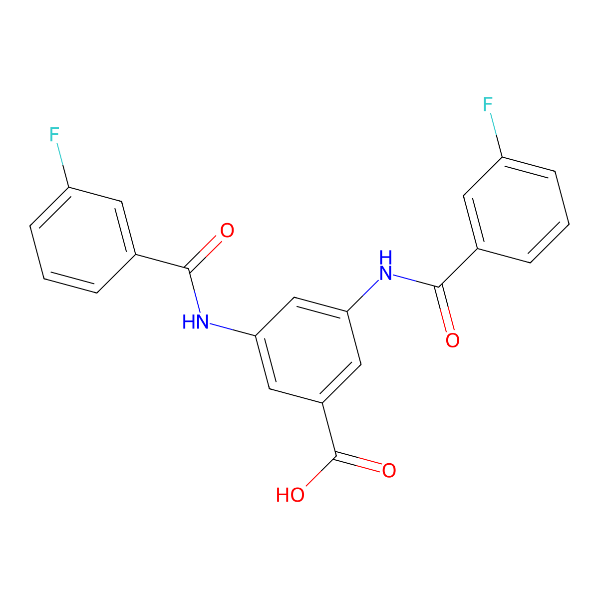 3,5-bis[(3-fluorobenzoyl)amino]benzoic Acid molecular structure, CAS 330635-93-3