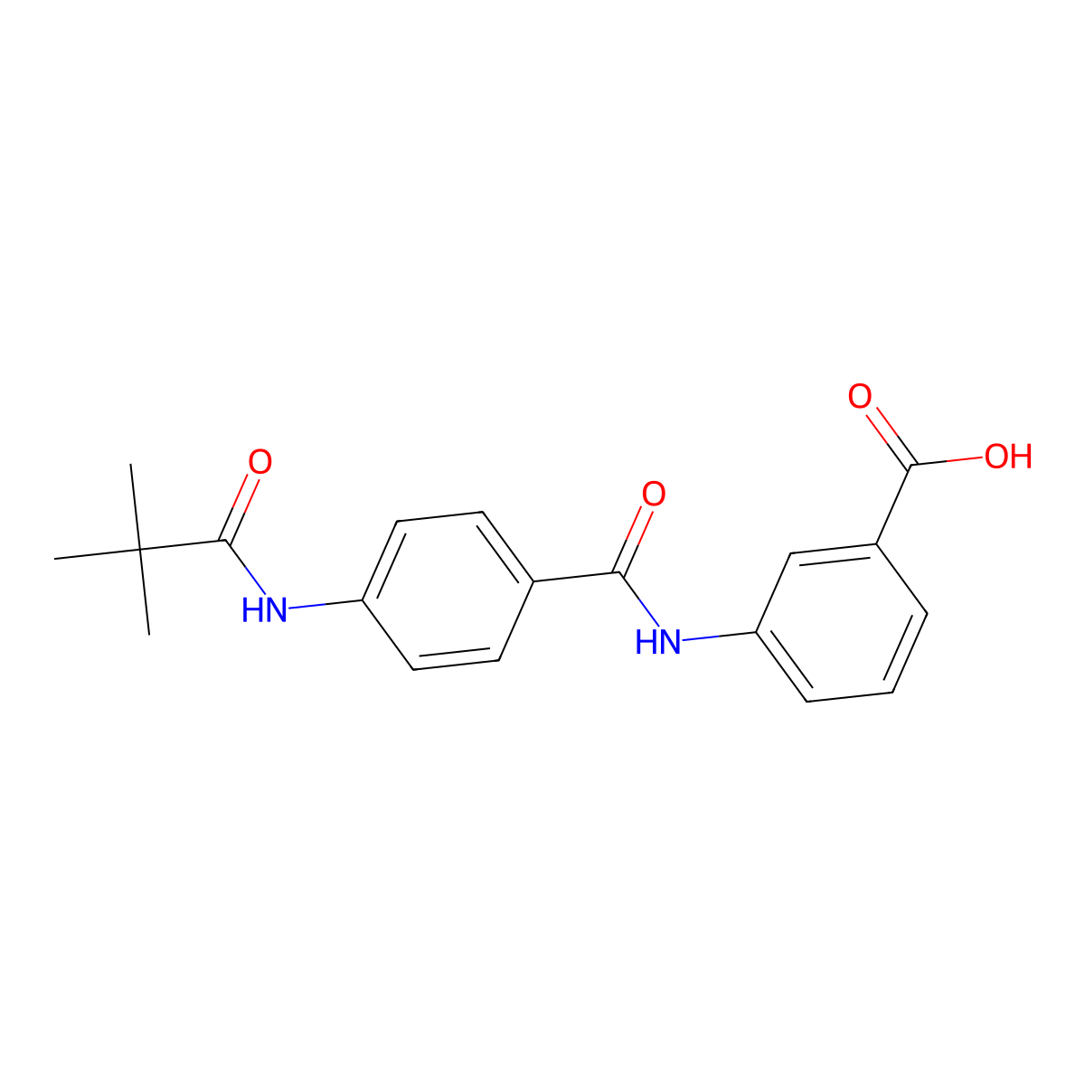 3-{[4-(2,2-Dimethylpropanoylamino)phenyl]carbonylamino}benzoic acid molecular structure, CAS 330636-03-8