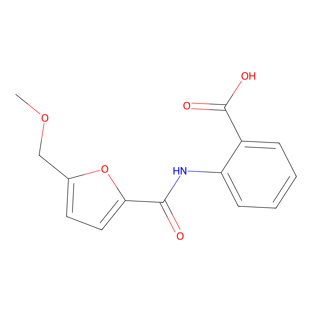 2-{[5-(Methoxymethyl)-2-furoyl]amino}benzoic acid molecular structure, CAS 330638-41-0