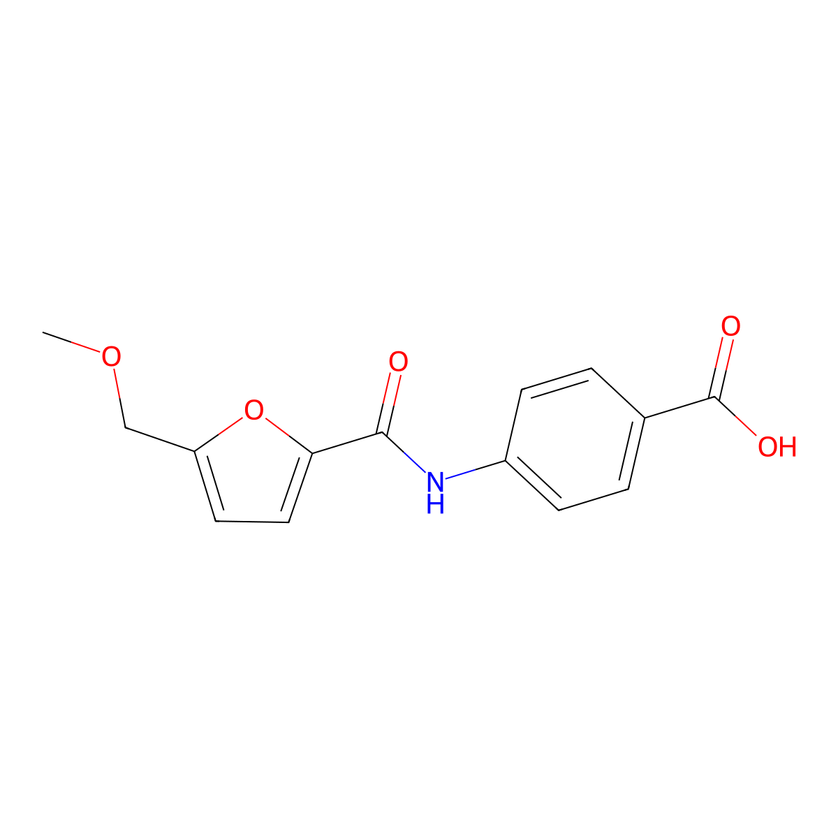 4-(((5-(Methoxymethyl)-2-furanyl)carbonyl)amino)benzoic acid molecular structure, CAS 330638-42-1