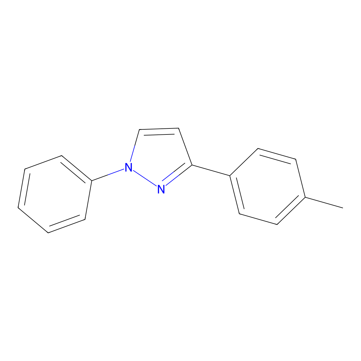 3-(4-Methylphenyl)-1-phenyl-1H-pyrazole molecular structure, CAS 33064-20-9