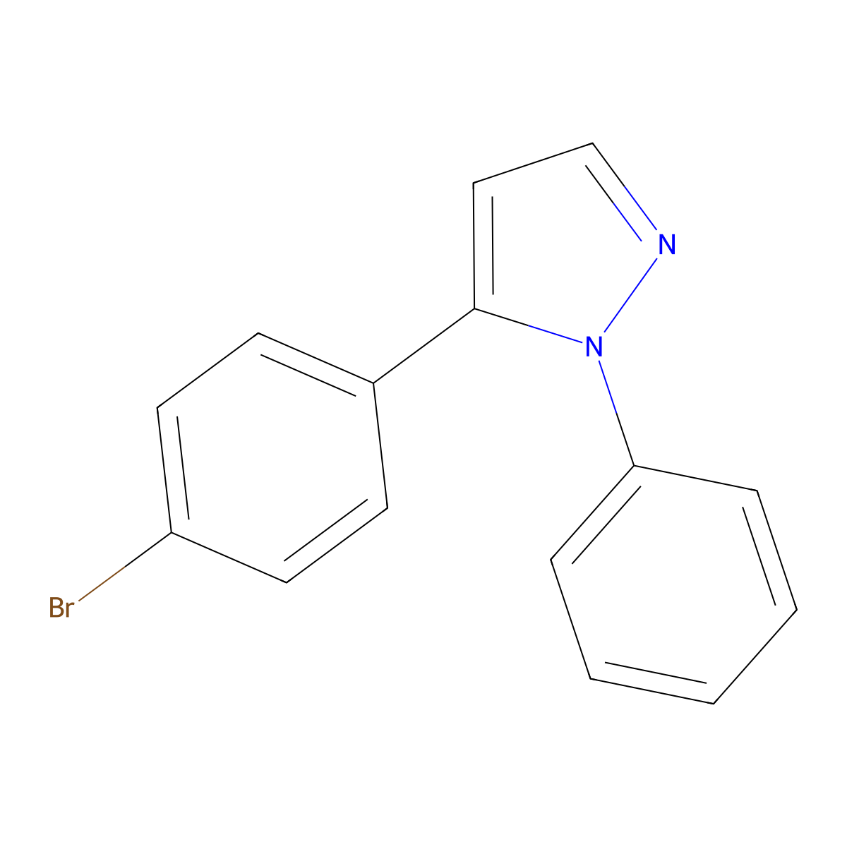 5-(4-Bromophenyl)-1-phenyl-1H-pyrazole molecular structure, CAS 33064-22-1