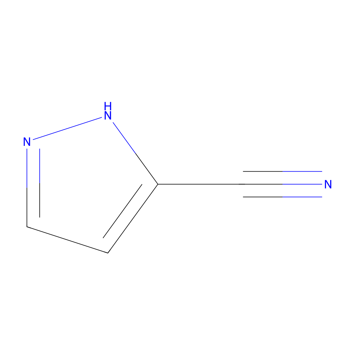 1H-Pyrazole-5-carbonitrile molecular structure, CAS 33064-34-5