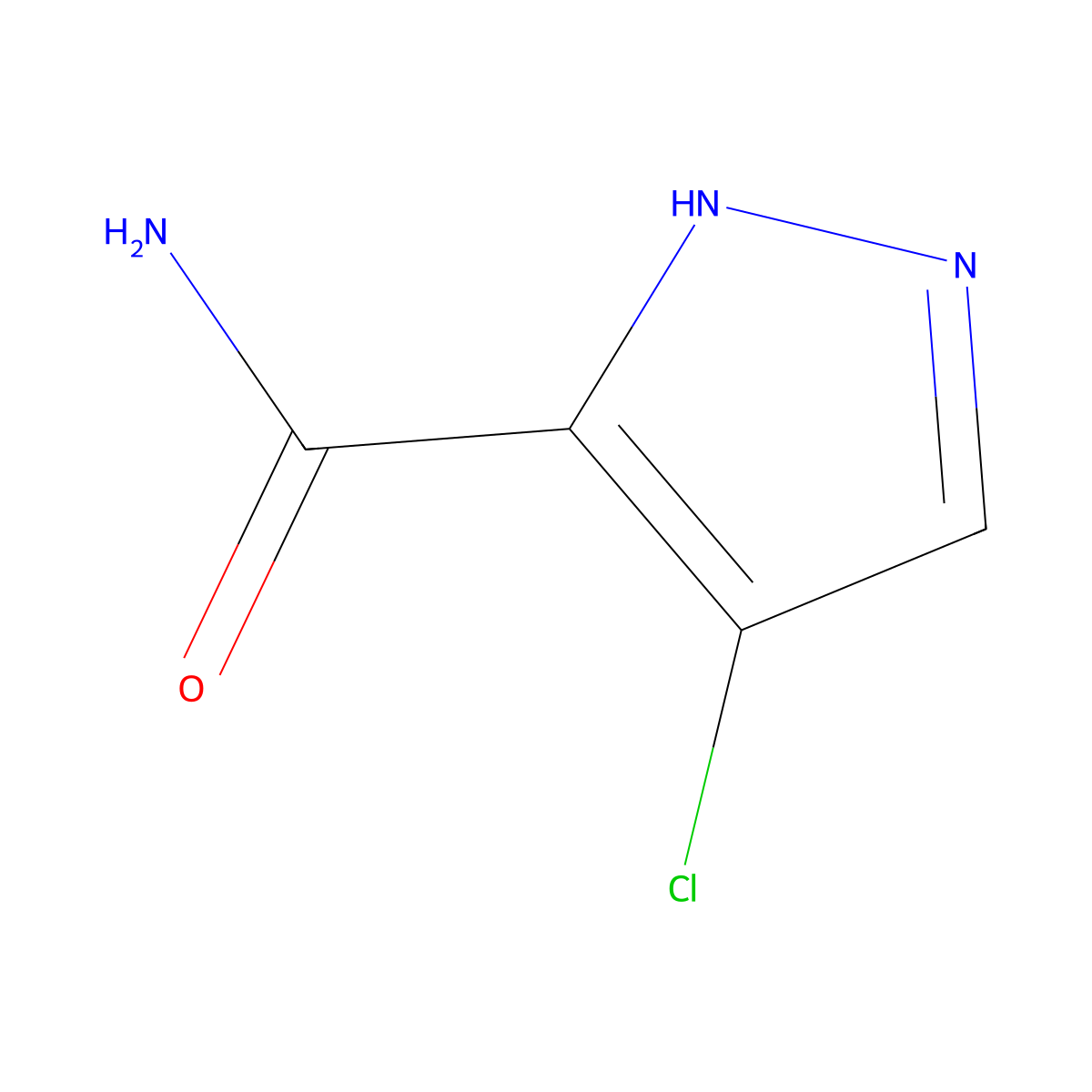 4-Chloro-1H-pyrazole-3-carboxamide molecular structure, CAS 33064-37-8