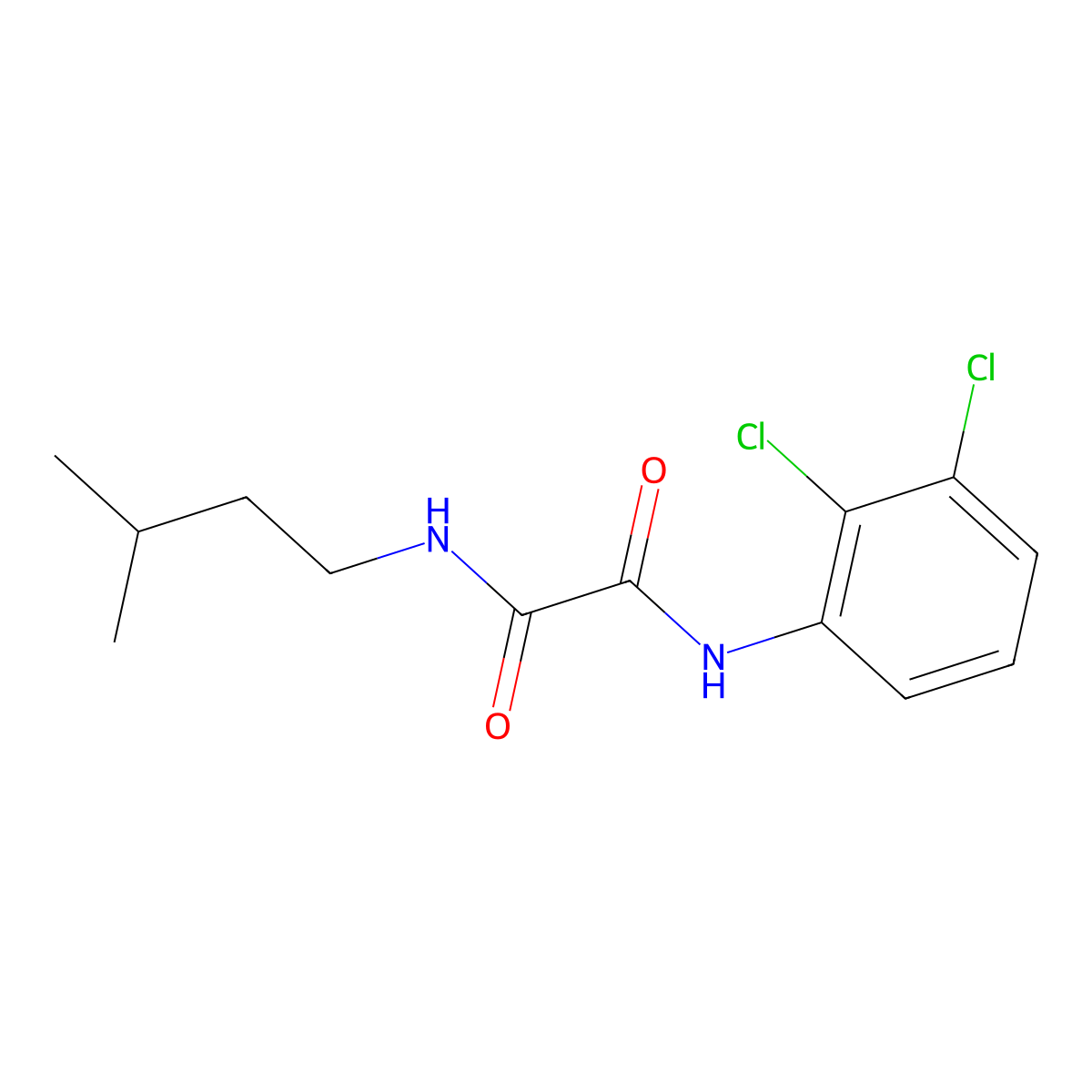 N'-(2,3-dichlorophenyl)-N-(3-methylbutyl)oxamide molecular structure, CAS 330640-74-9