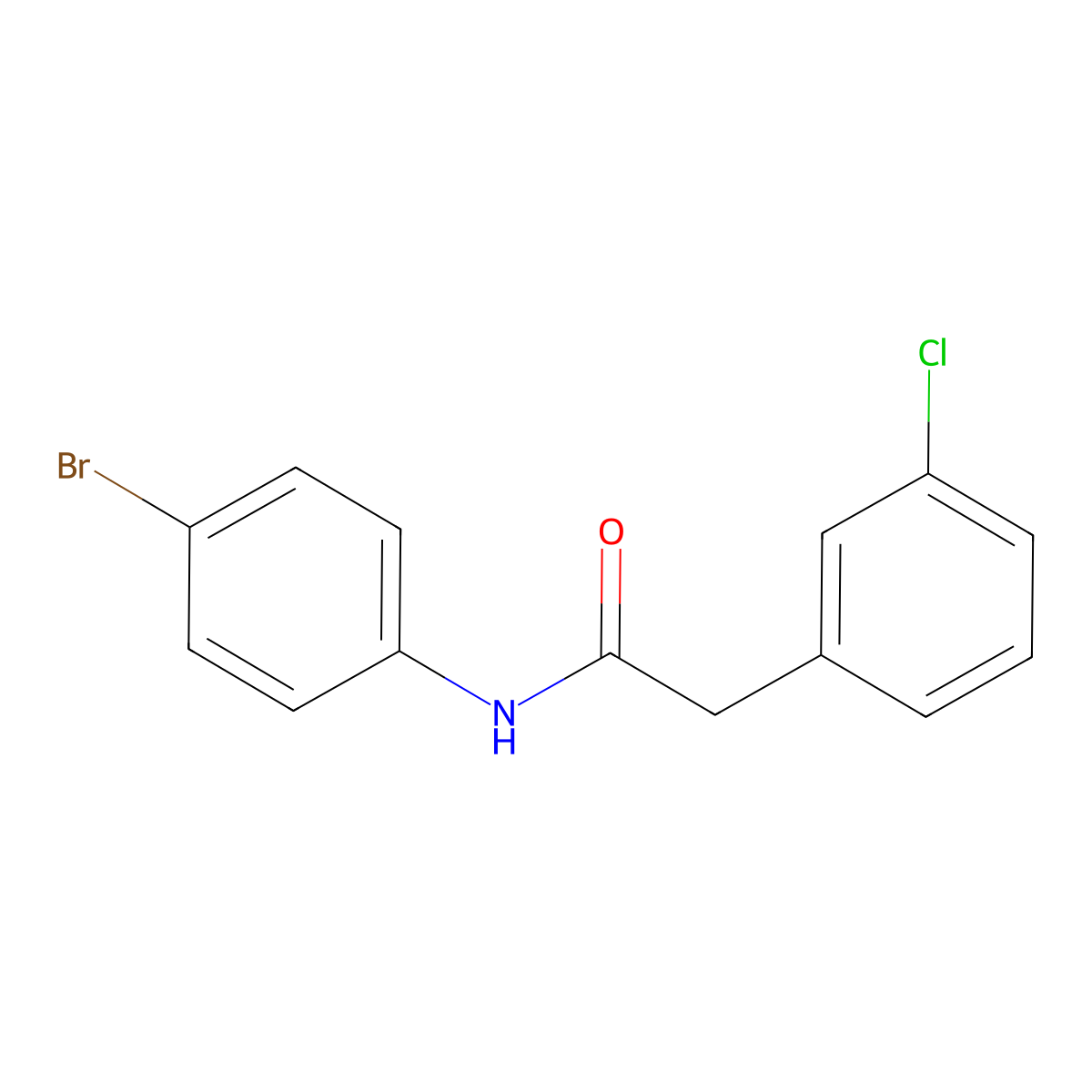 N-(4-bromophenyl)-2-(3-chlorophenyl)acetamide molecular structure, CAS 330640-86-3