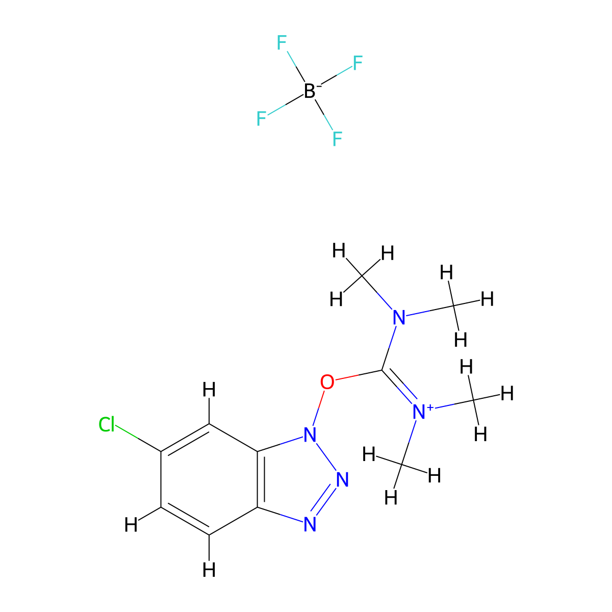 O-(6-Chlorobenzotriazol-1-yl)-N,N,N',N'-tetramethyluronium Tetrafluoroborate molecular structure, CAS 330641-16-2