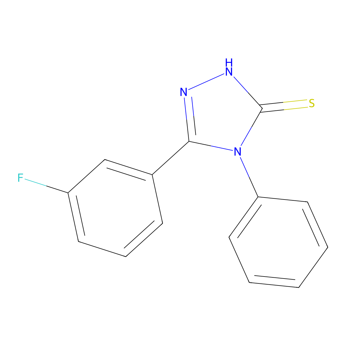 5-(3-fluorophenyl)-4-phenyl-4H-1,2,4-triazole-3-thiol molecular structure, CAS 330646-49-6