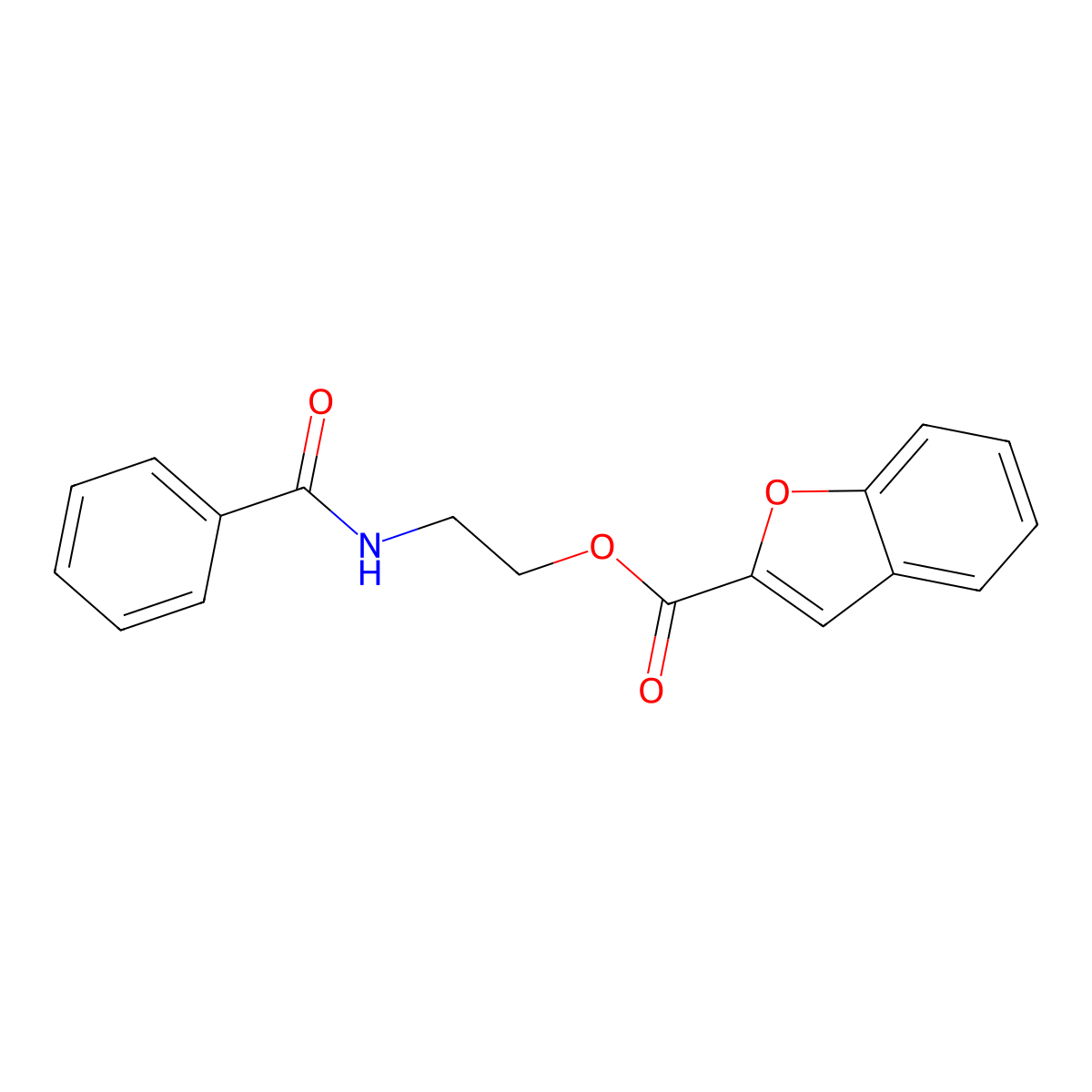Benzofuran-2-carboxylic acid, 2-(benzoylamino)ethyl ester molecular structure, CAS 330646-57-6
