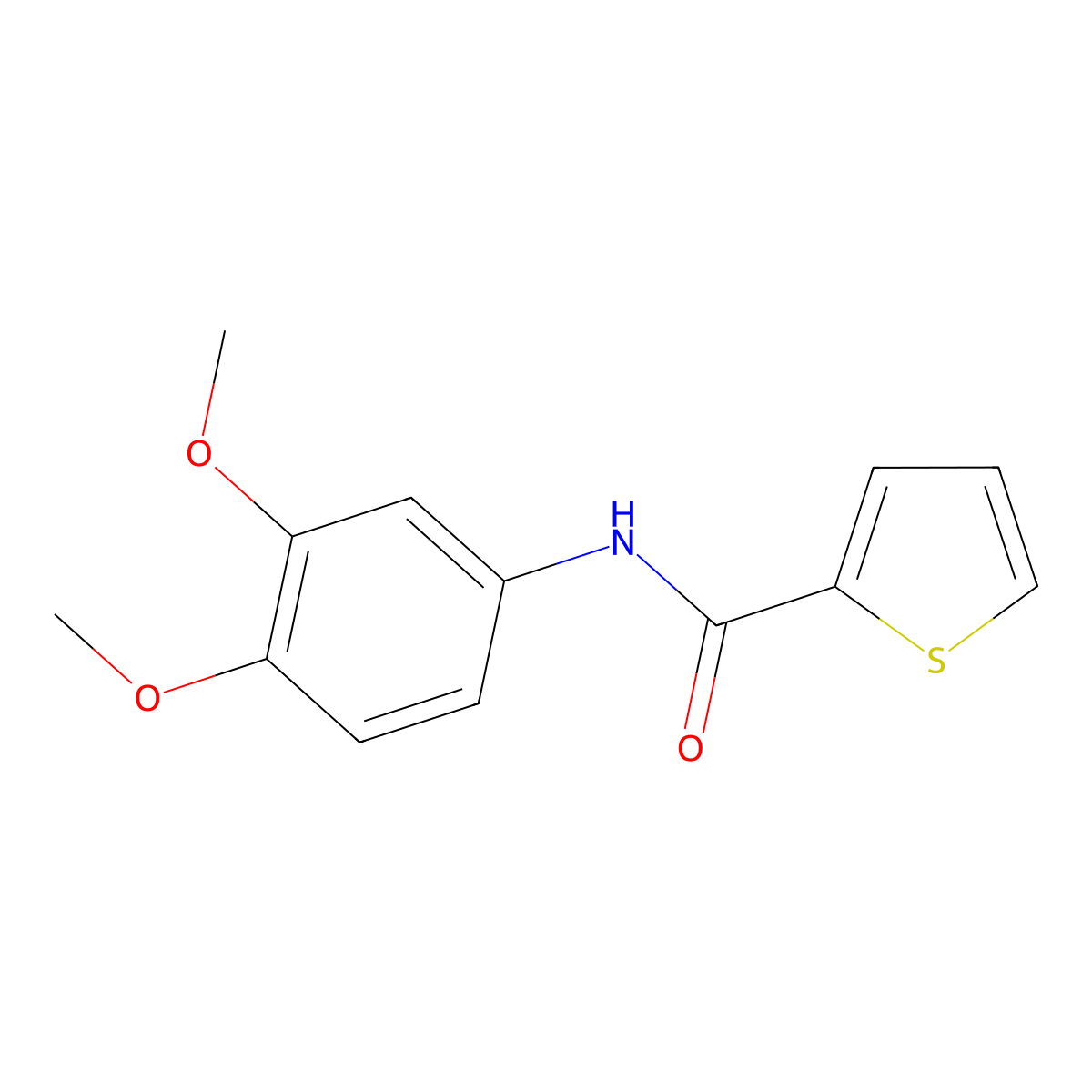 N-(3,4-dimethoxyphenyl)thiophene-2-carboxamide molecular structure, CAS 330646-61-2