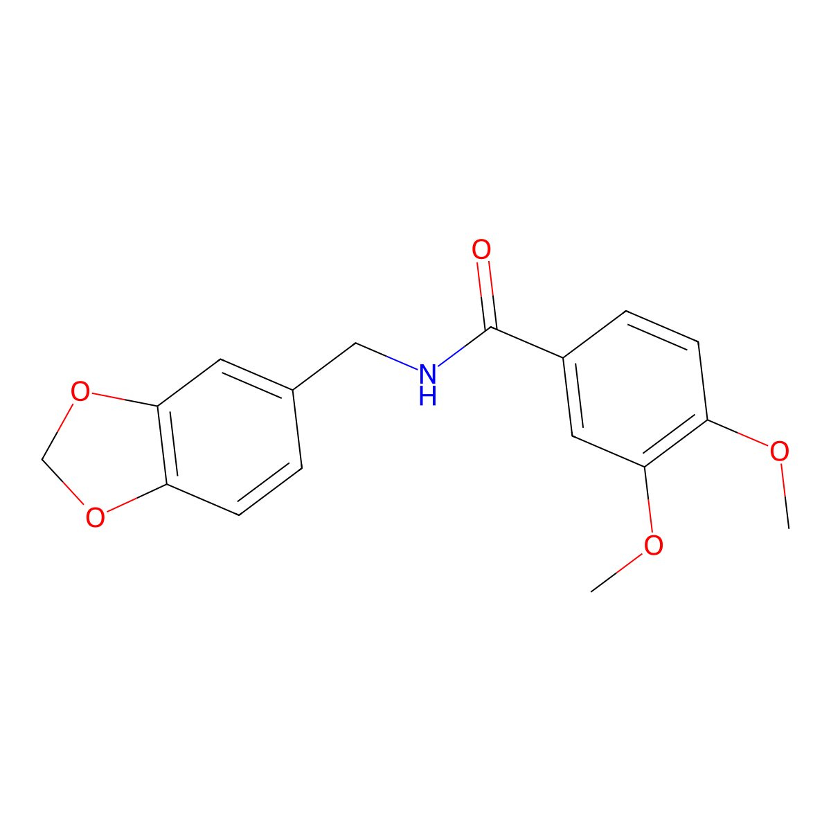 N-(1,3-benzodioxol-5-ylmethyl)-3,4-dimethoxybenzamide molecular structure, CAS 330646-66-7