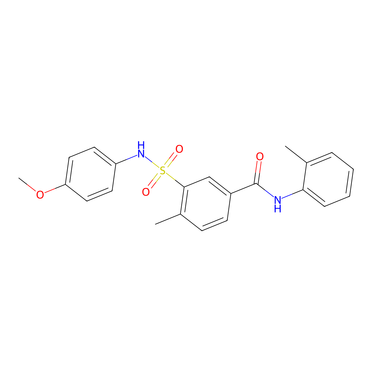 3-[(4-methoxyphenyl)sulfamoyl]-4-methyl-N-(2-methylphenyl)benzamide molecular structure, CAS 330646-75-8