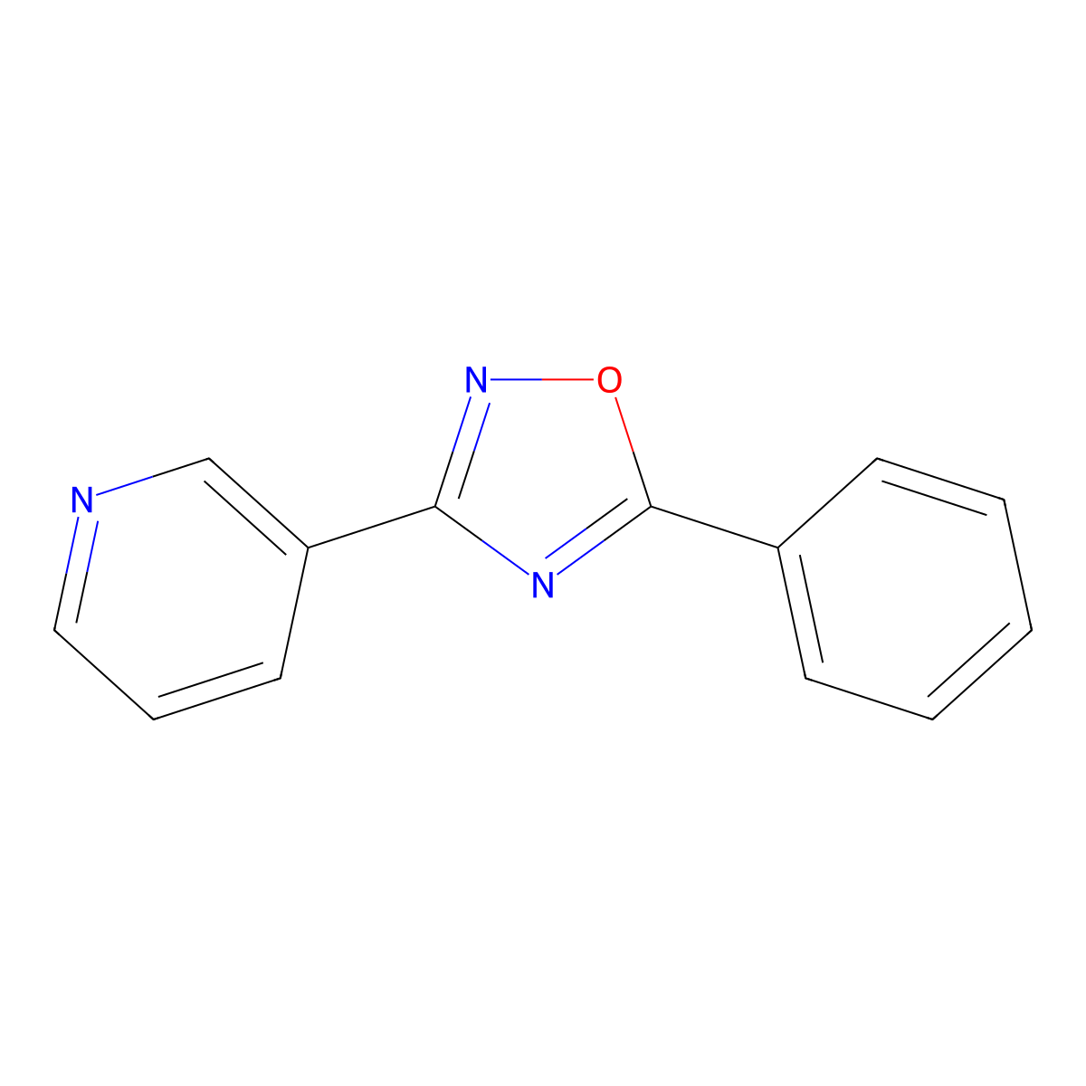 5-Phenyl-3-pyridin-3-yl-1,2,4-oxadiazole molecular structure, CAS 330656-02-5